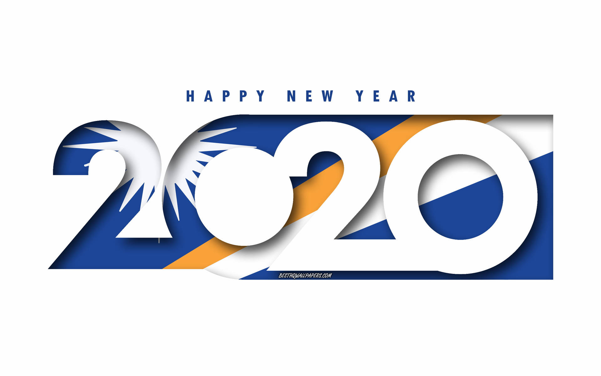 Marshall Islands Flag Happy New Year 2020