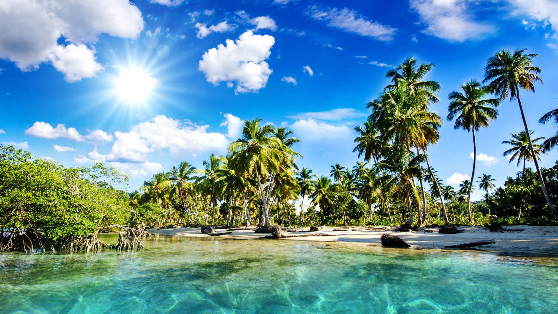 Marshall Islands Sun And Clear Water Background
