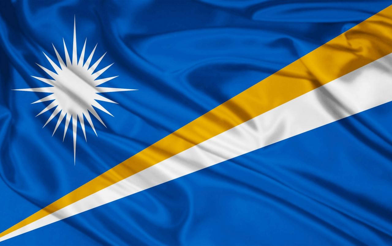 Marshall Islands Wavy Flag Background