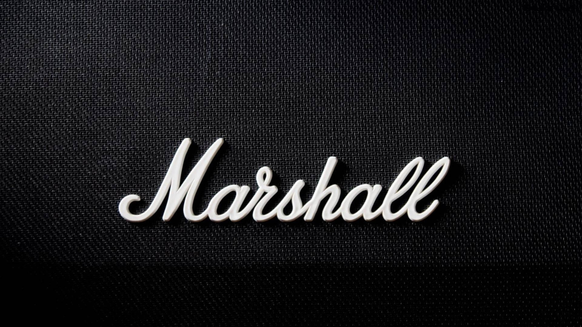 Marshall Logo On Black Mesh Screen Background