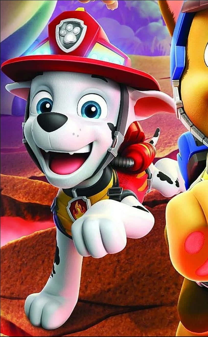 Marshall Paw Patrol Happy Fire Pup Background