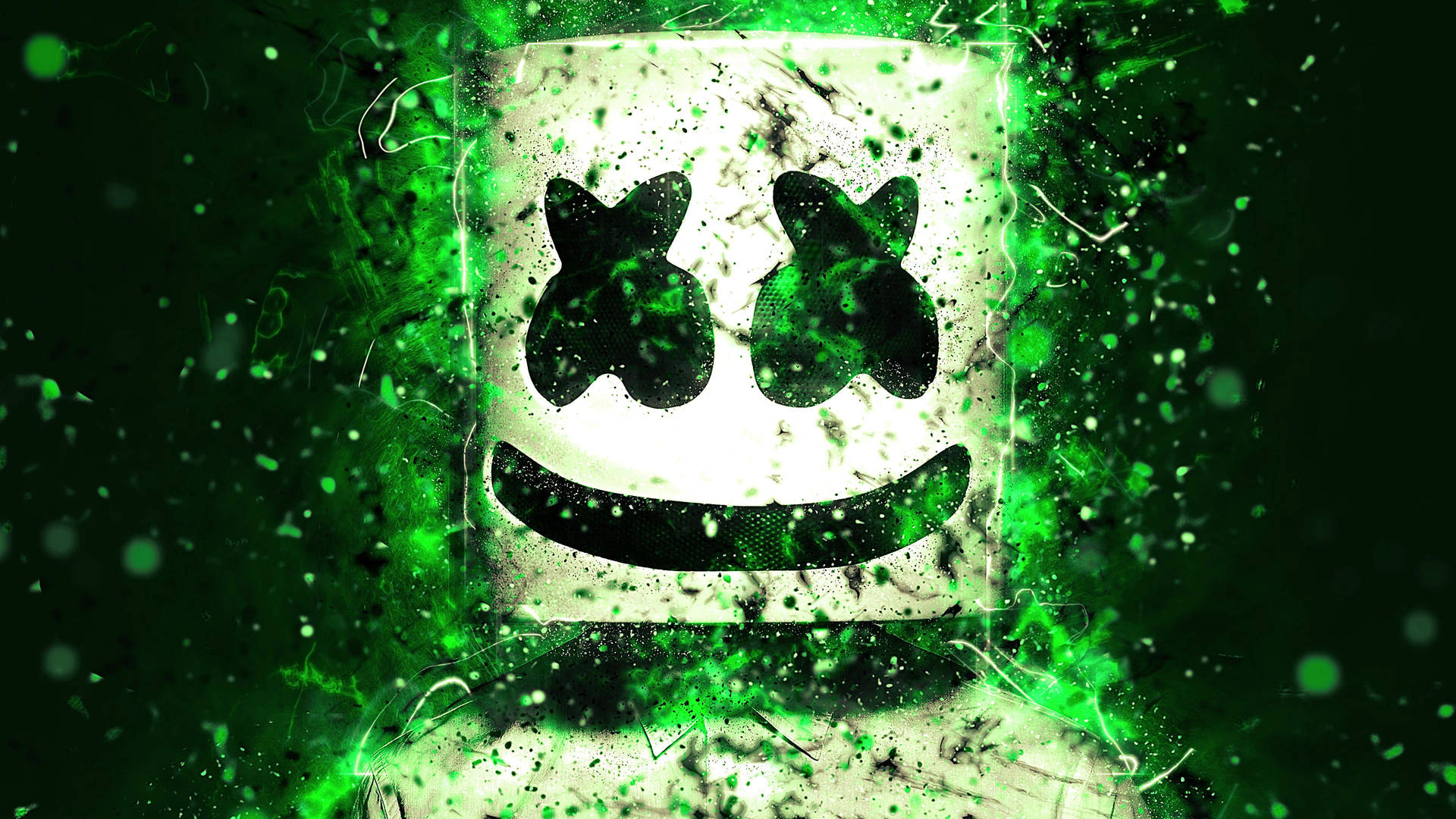 Marshmallow Dj Green Mask Background