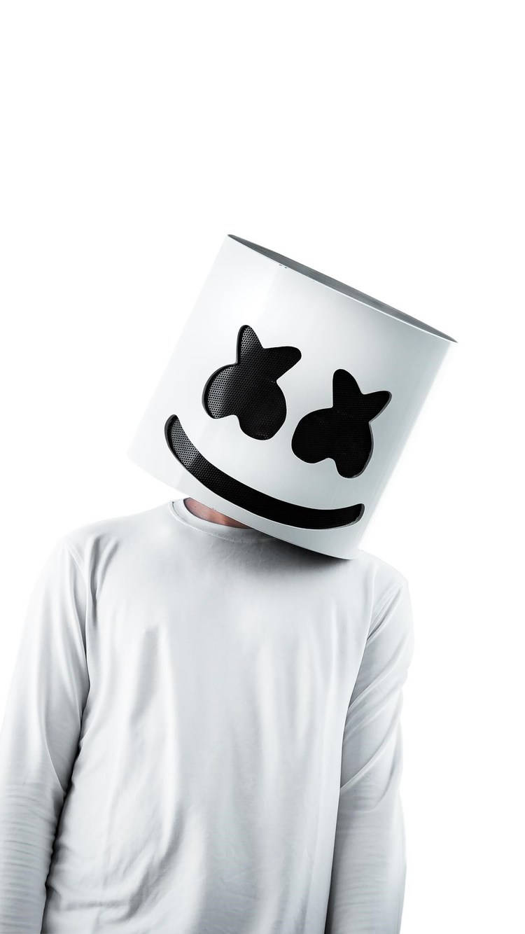 Marshmallow Dj Iconic White Mask Background