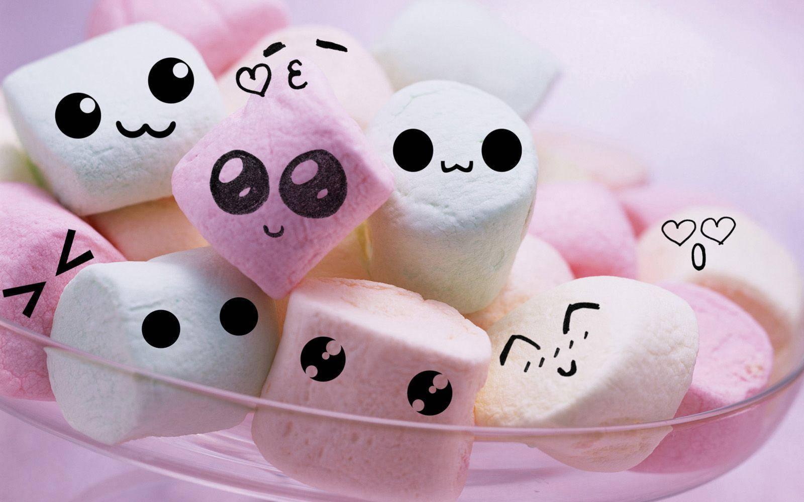 Marshmallows With Faces Cute Computer