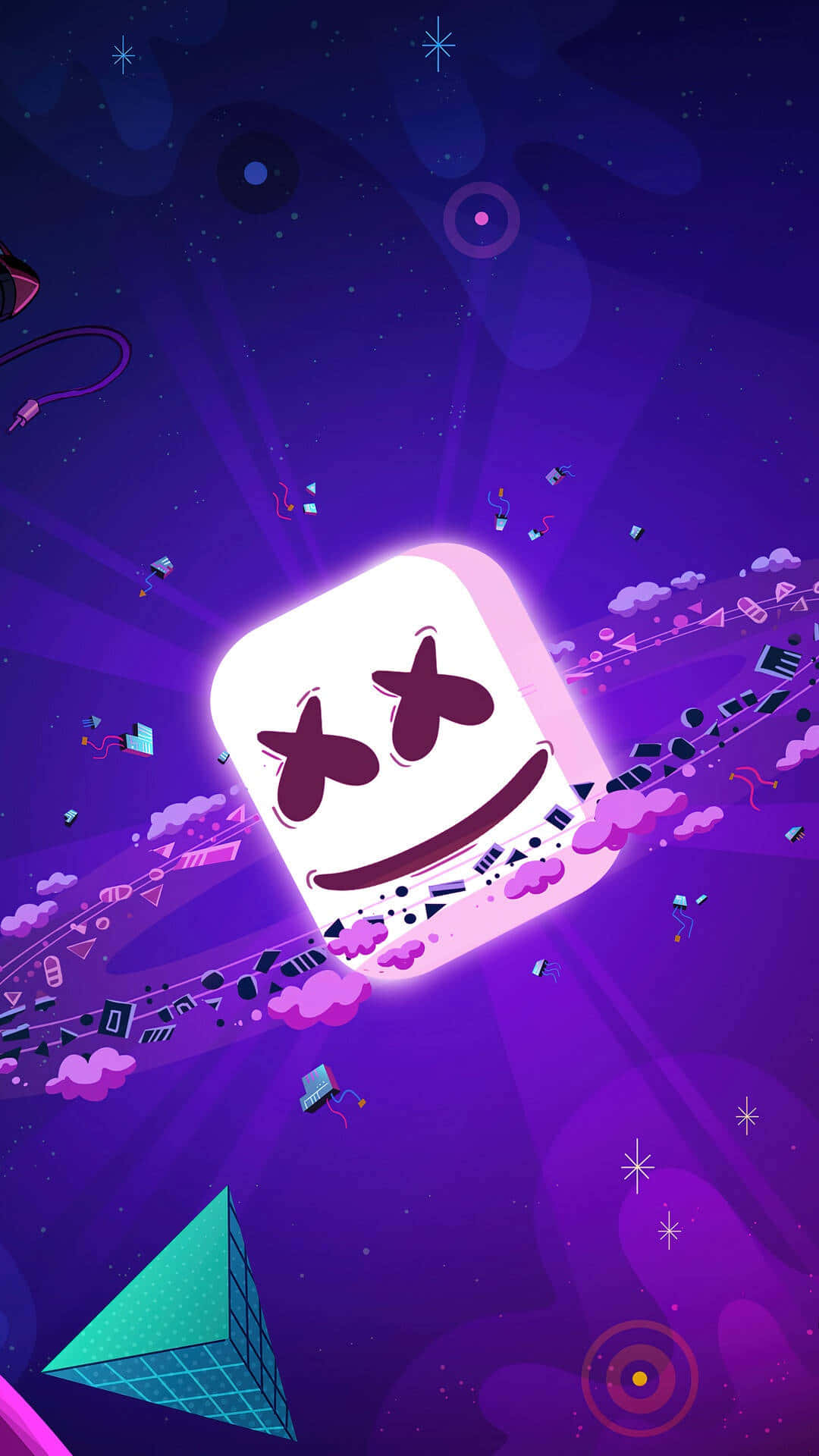 Marshmello - A Purple Space With A Smiling Face Background