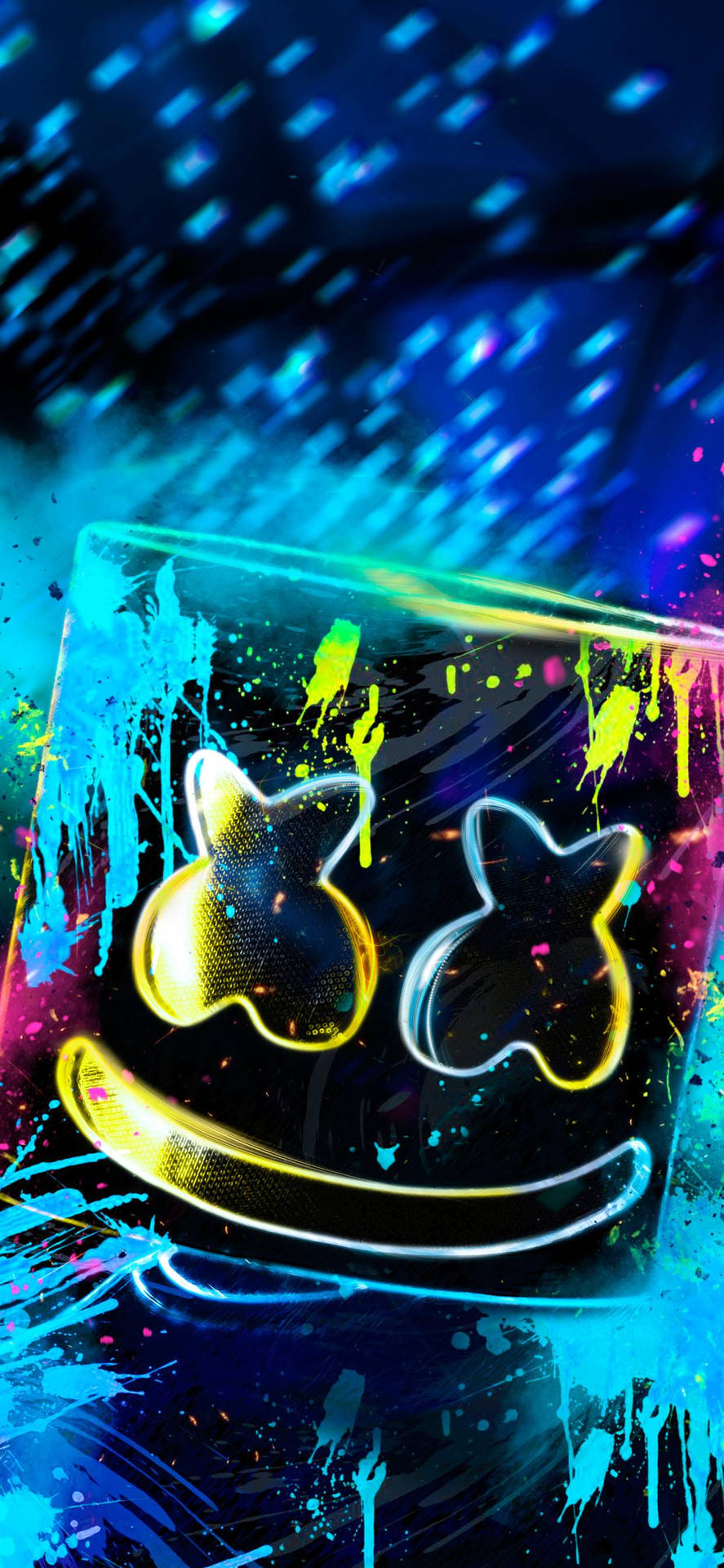 Marshmello Iphone Neon Paint Background