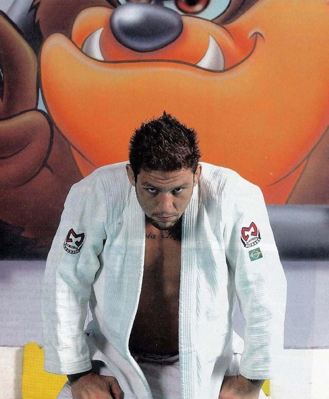 Martial Artistin Gi Before Fight Background