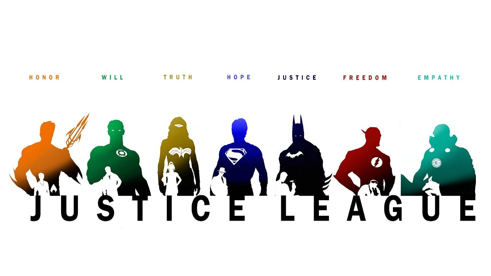 Martian Manhunter And Justice League Logos Background