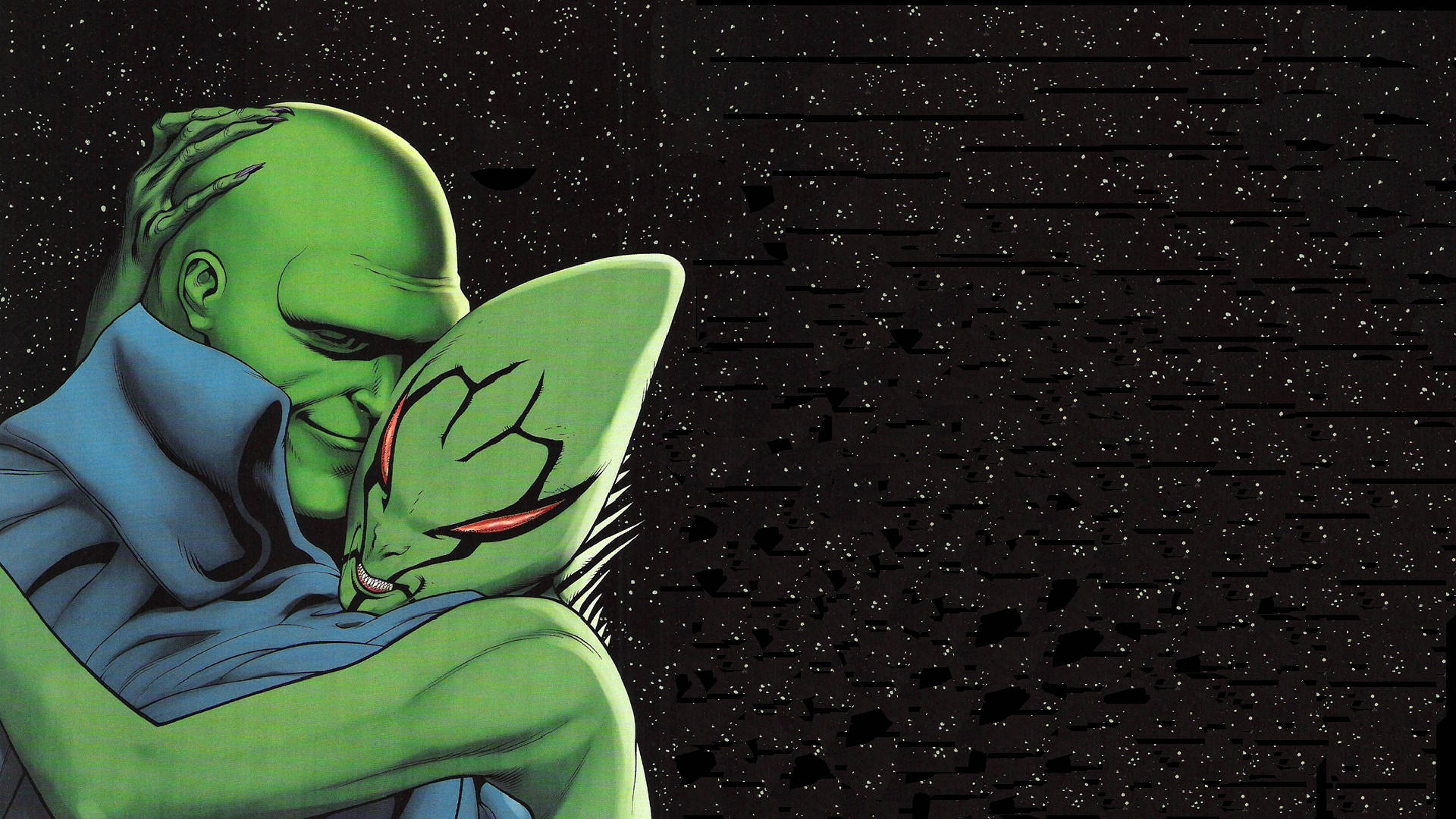 Martian Manhunter Hugging Background