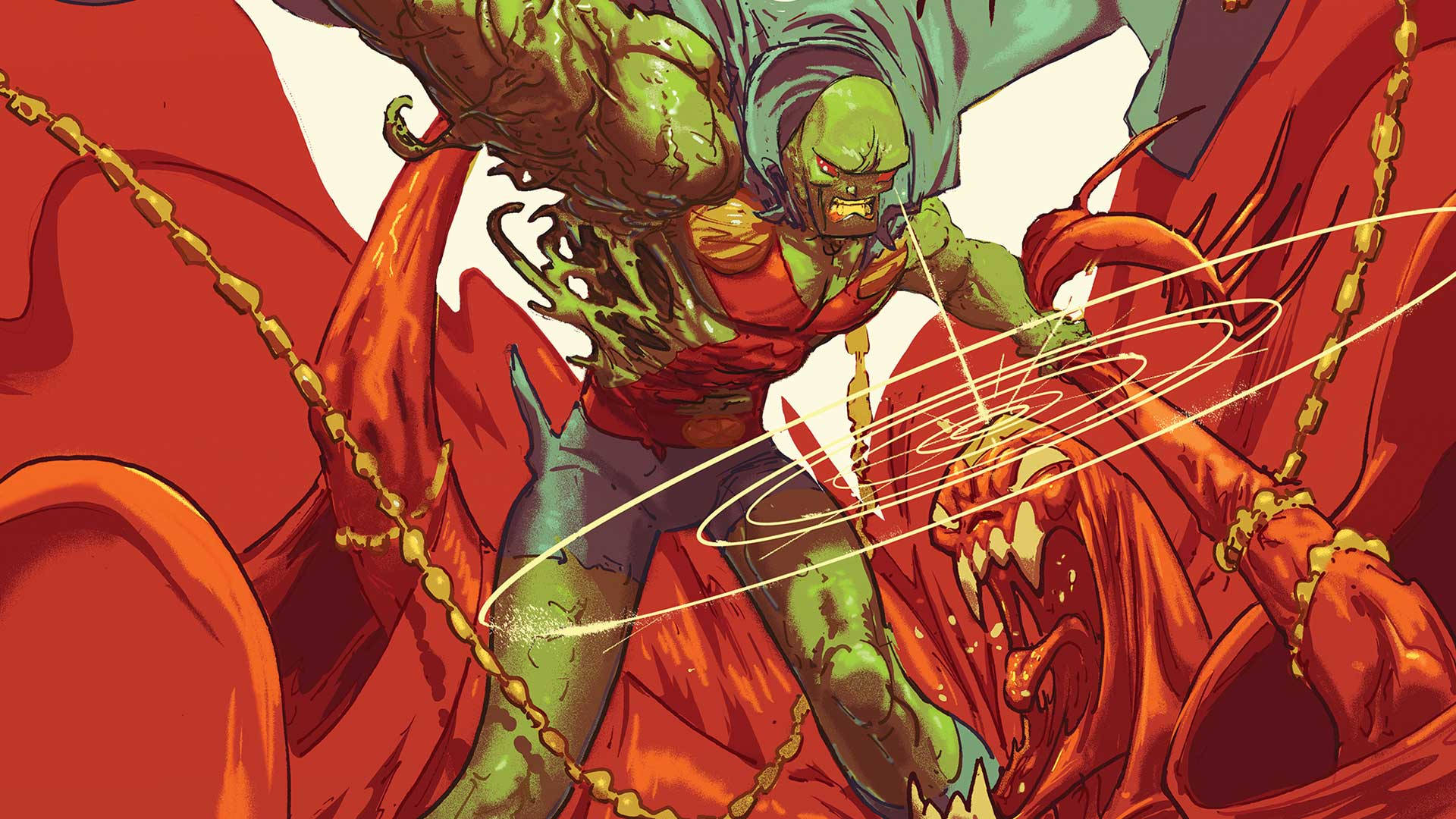 Martian Manhunter With Enemy Background
