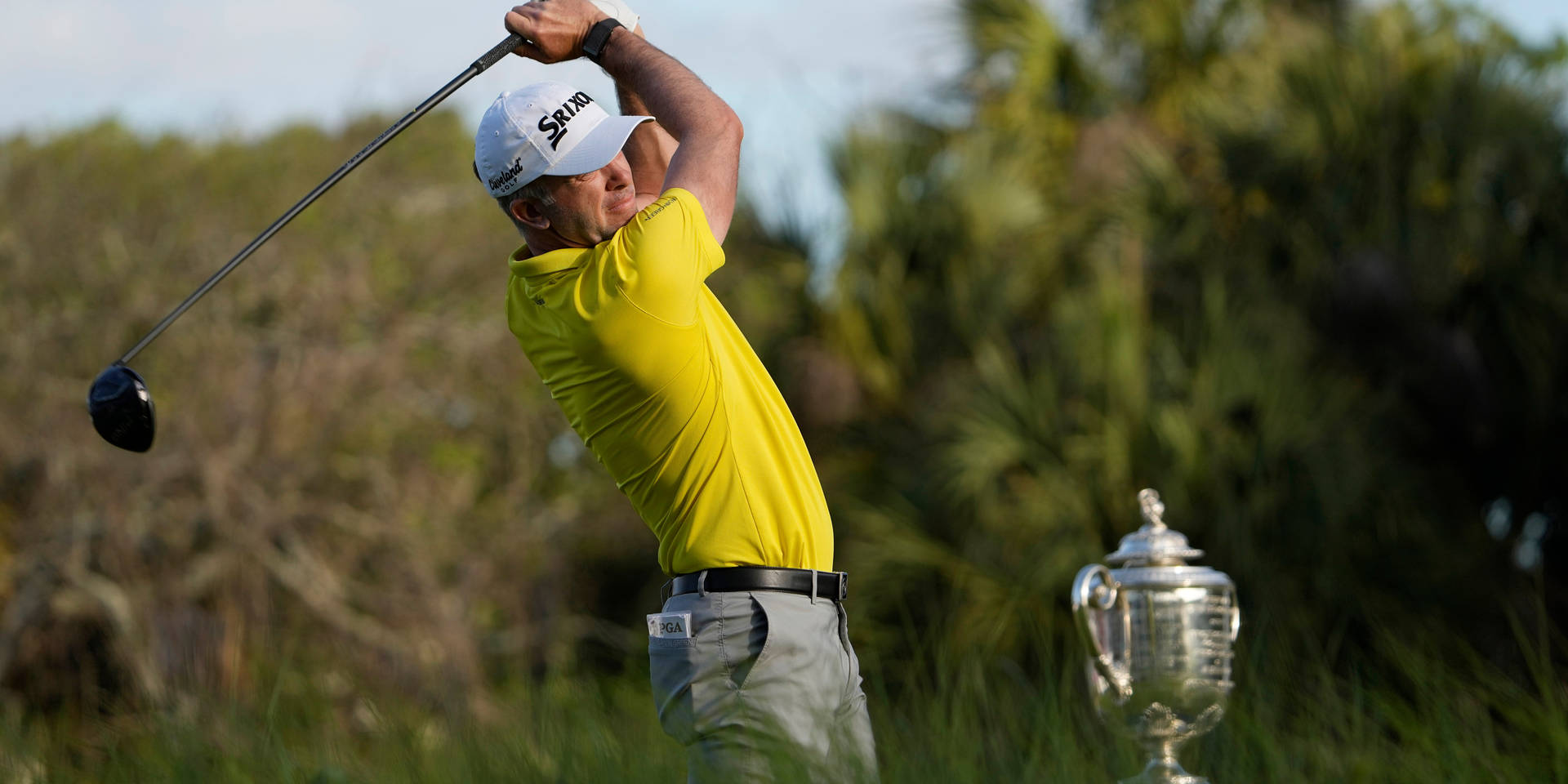 Martin Laird With Silver Trophy Background