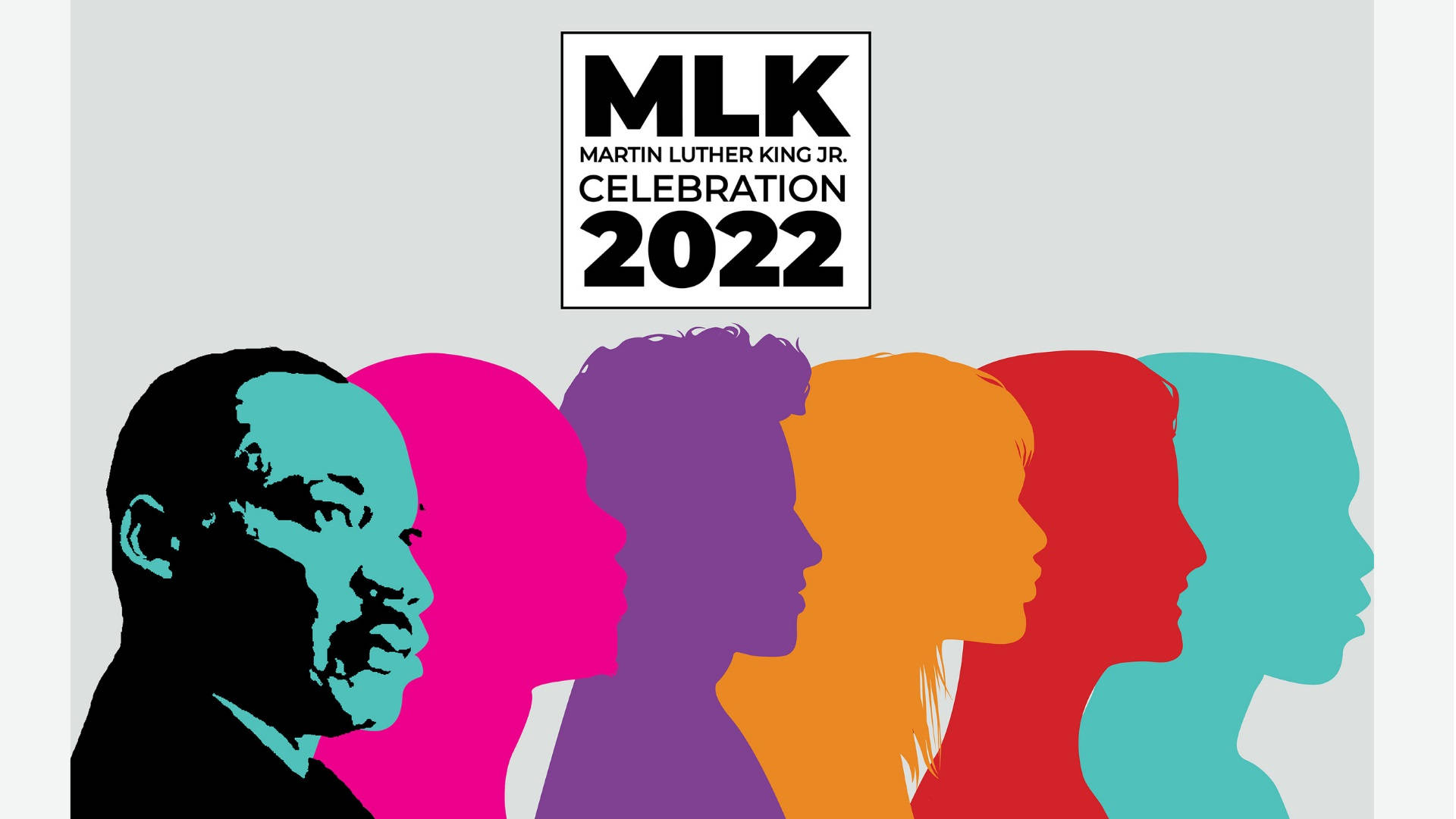 Martin Luther King Jr Celebration Colorful Profiles Background