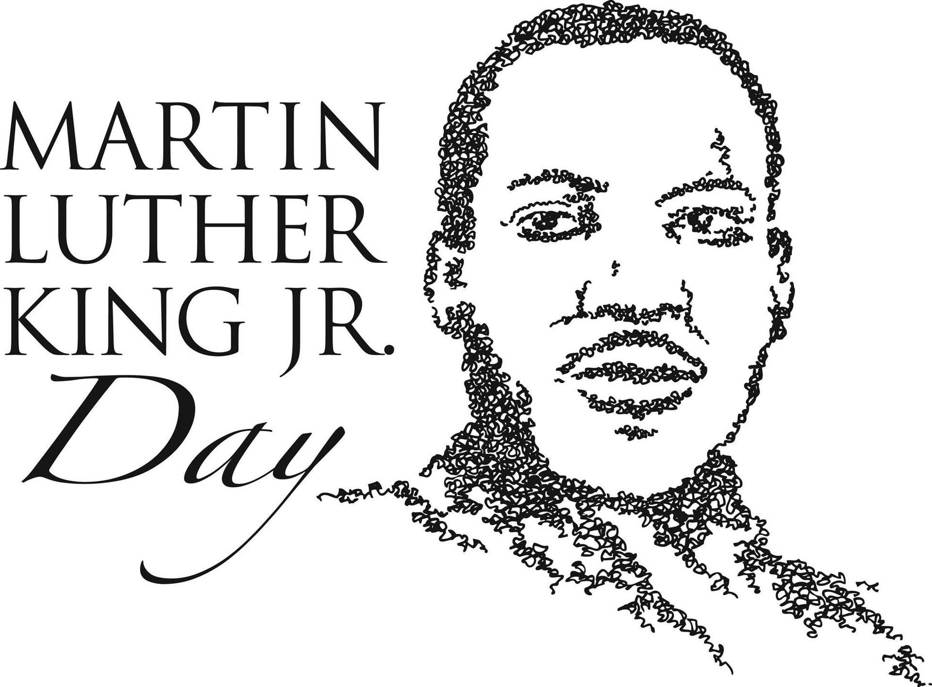 Martin Luther King Jr Day Scribble Art Background
