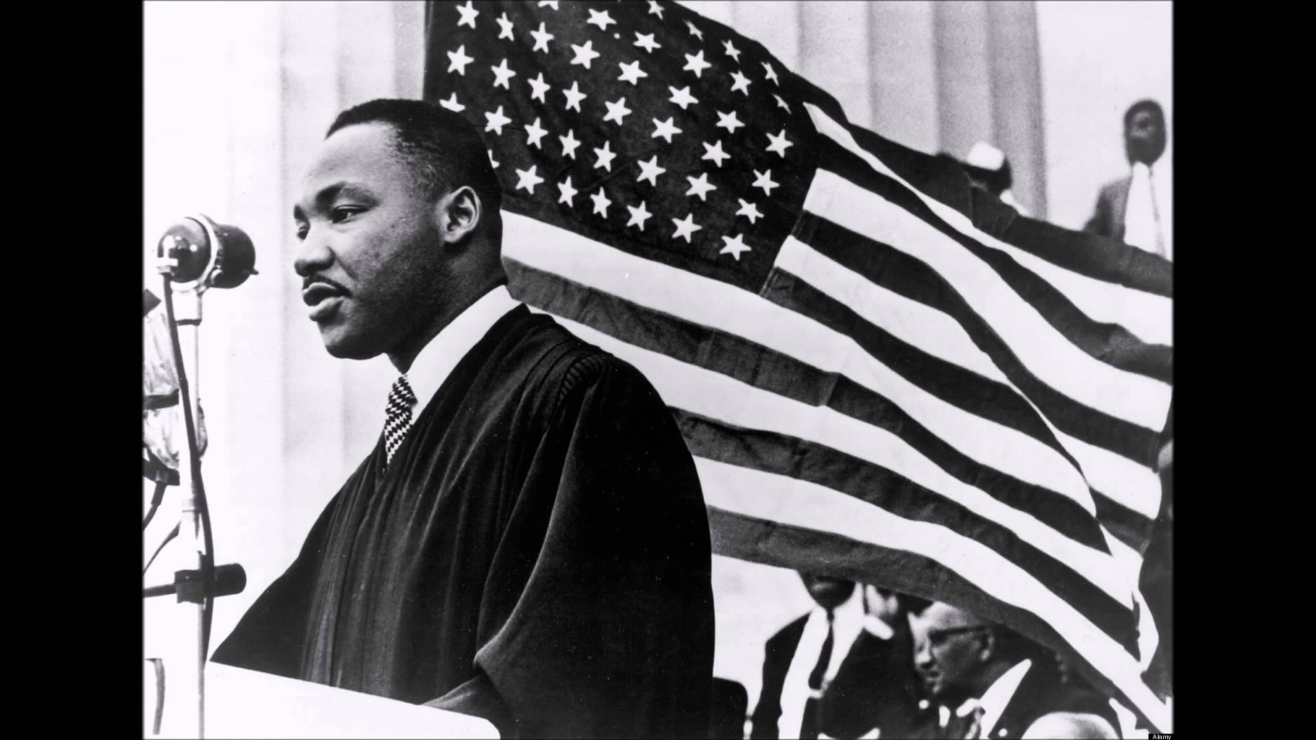 Martin Luther King Jr Speech Us Flag Background