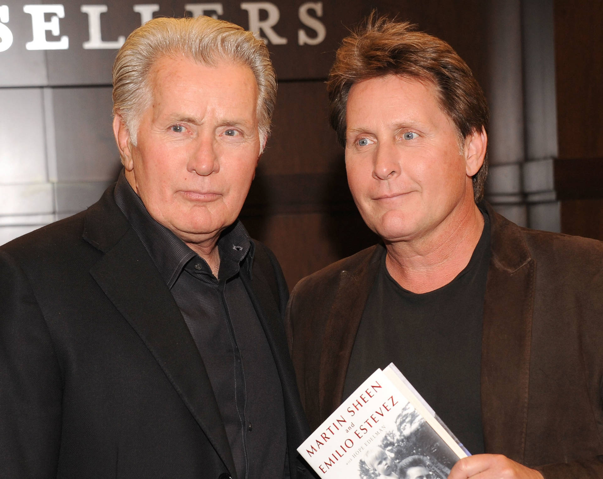 Martin Sheen And Emilio Estevez Book Signing Event Background