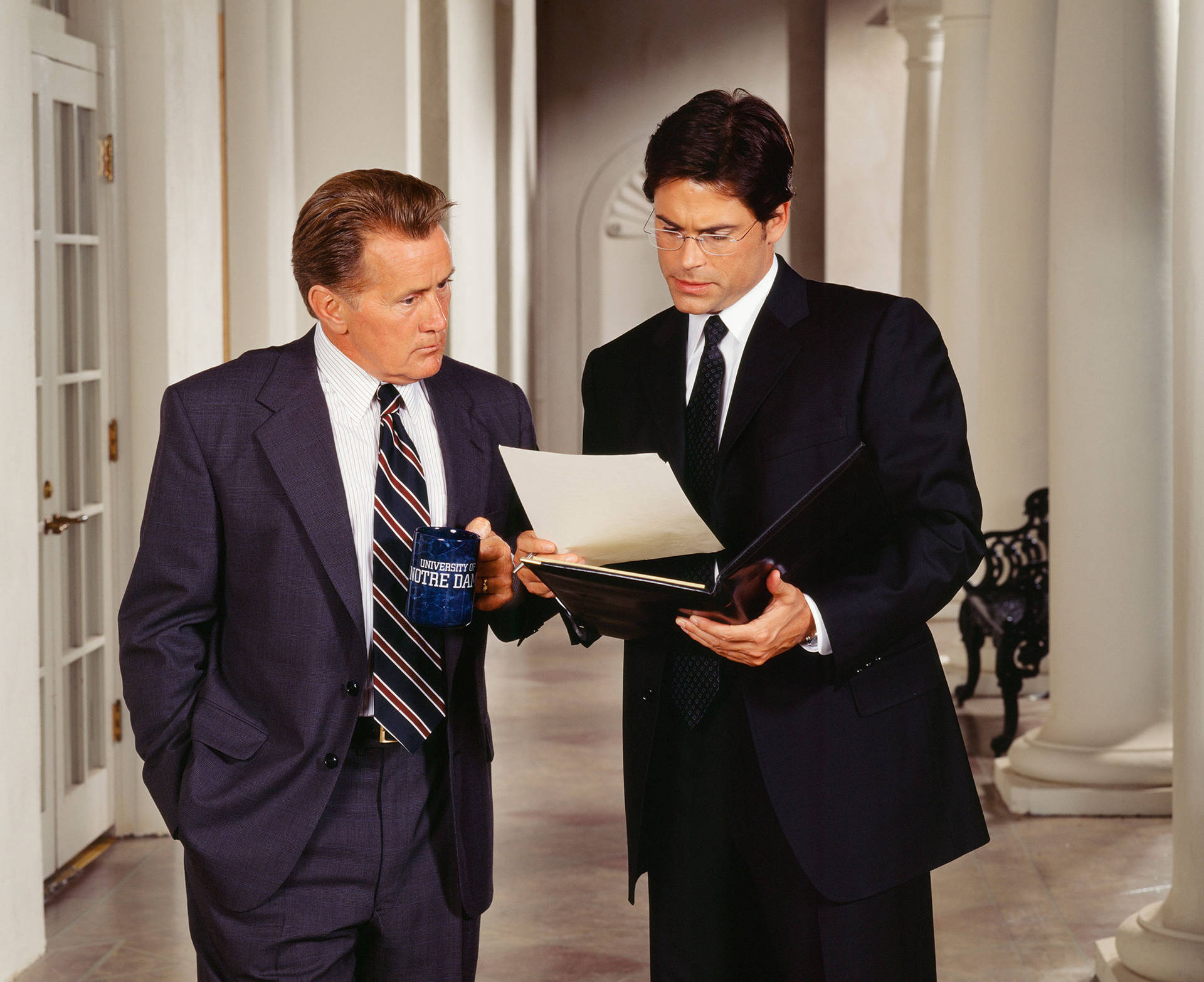 Martin Sheen And Rob Lowe The West Wing Still Background