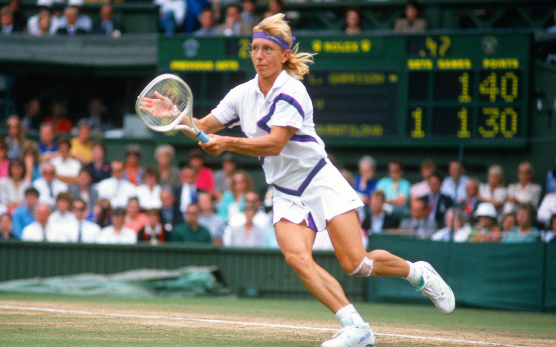 Martina Navratilova During Tennis Match Background