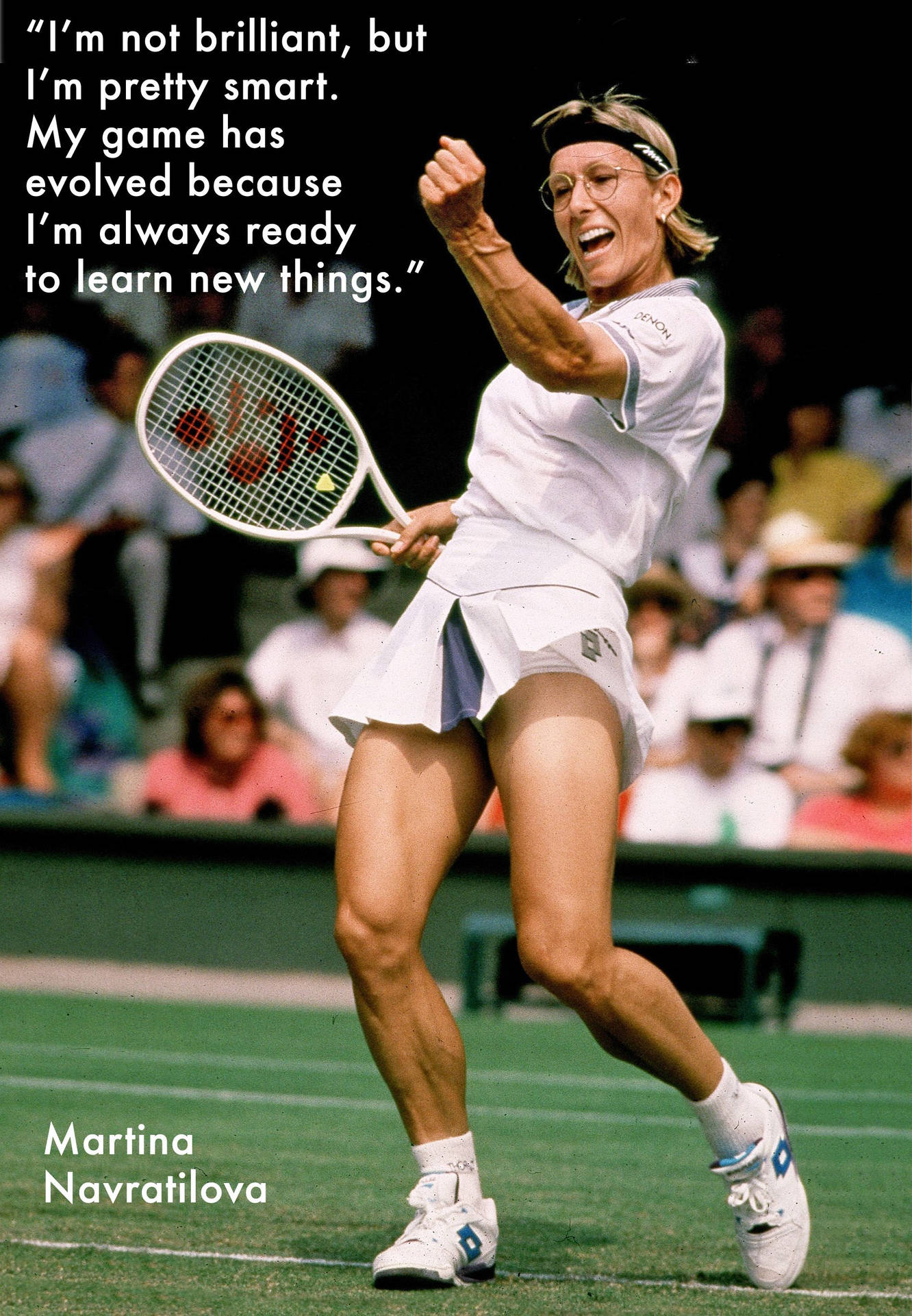 Martina Navratilova Pumping Her Fist Background