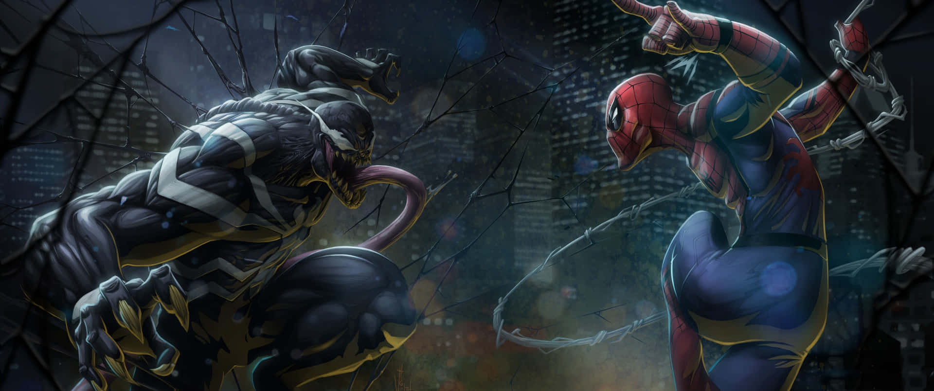 Marvel 3440 X 1440 Spider-man And Venom Background