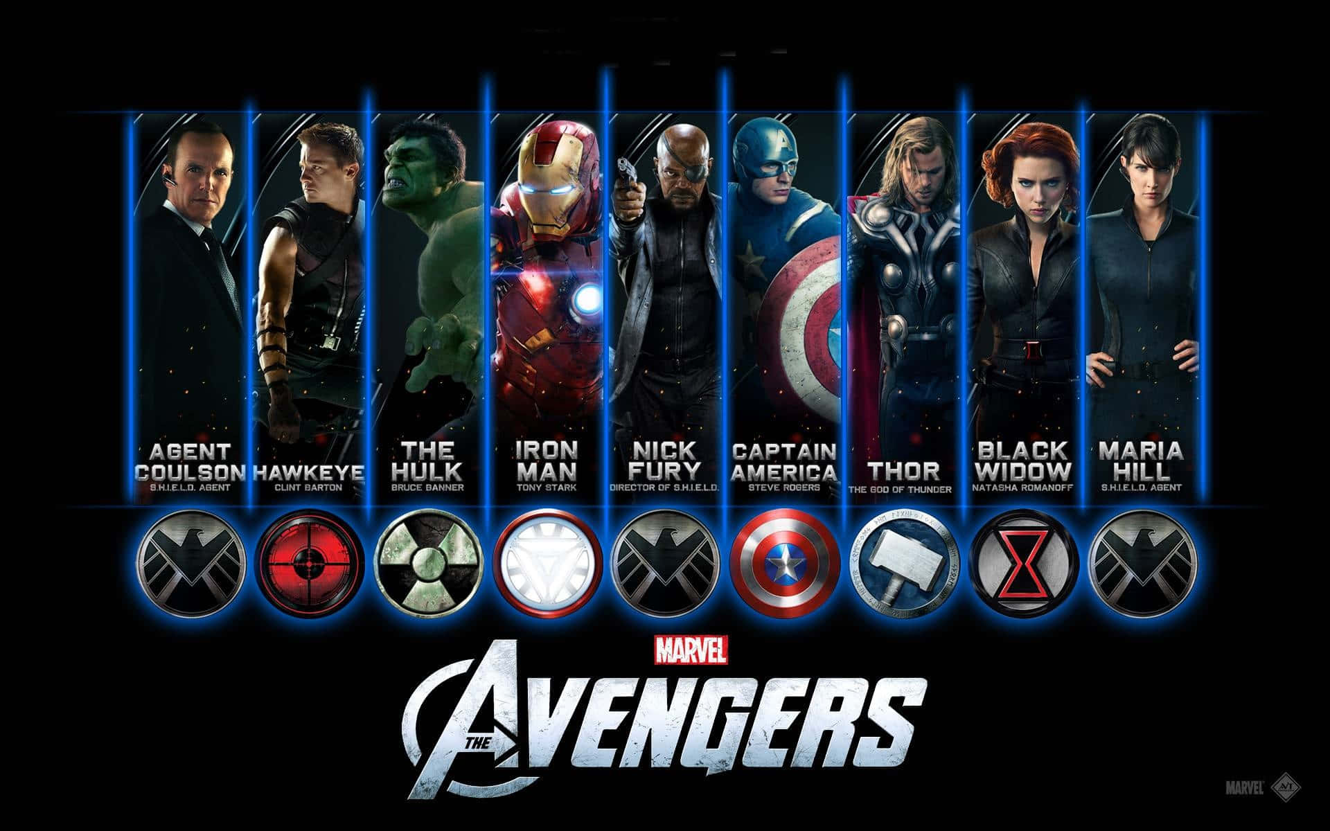 Marvel Avengers Character Logo Game Background