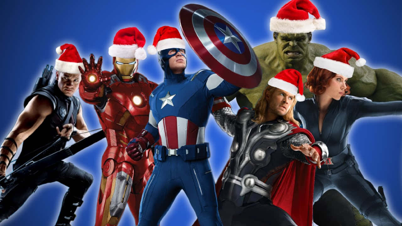 Marvel Avengers Christmas Santa Claus Background