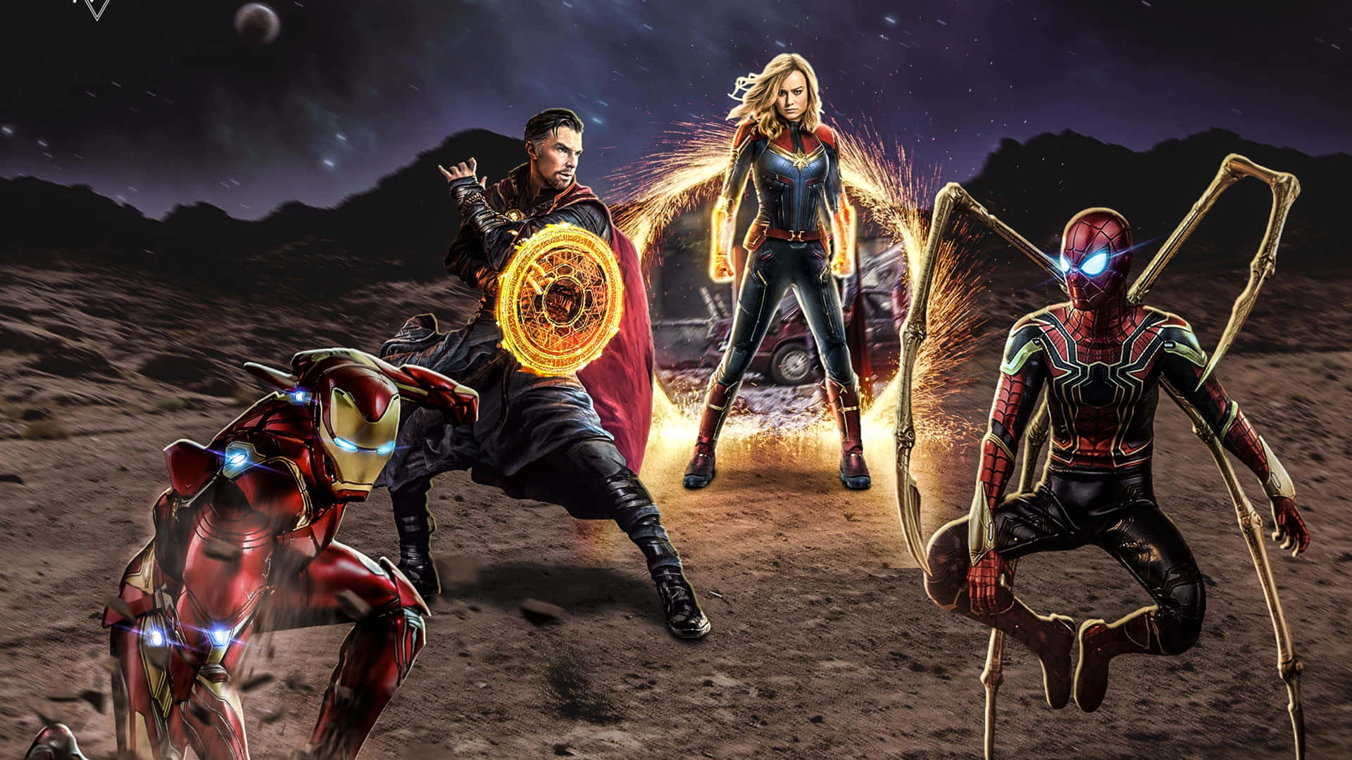 Marvel Avengers End Game Fighting Stance Background