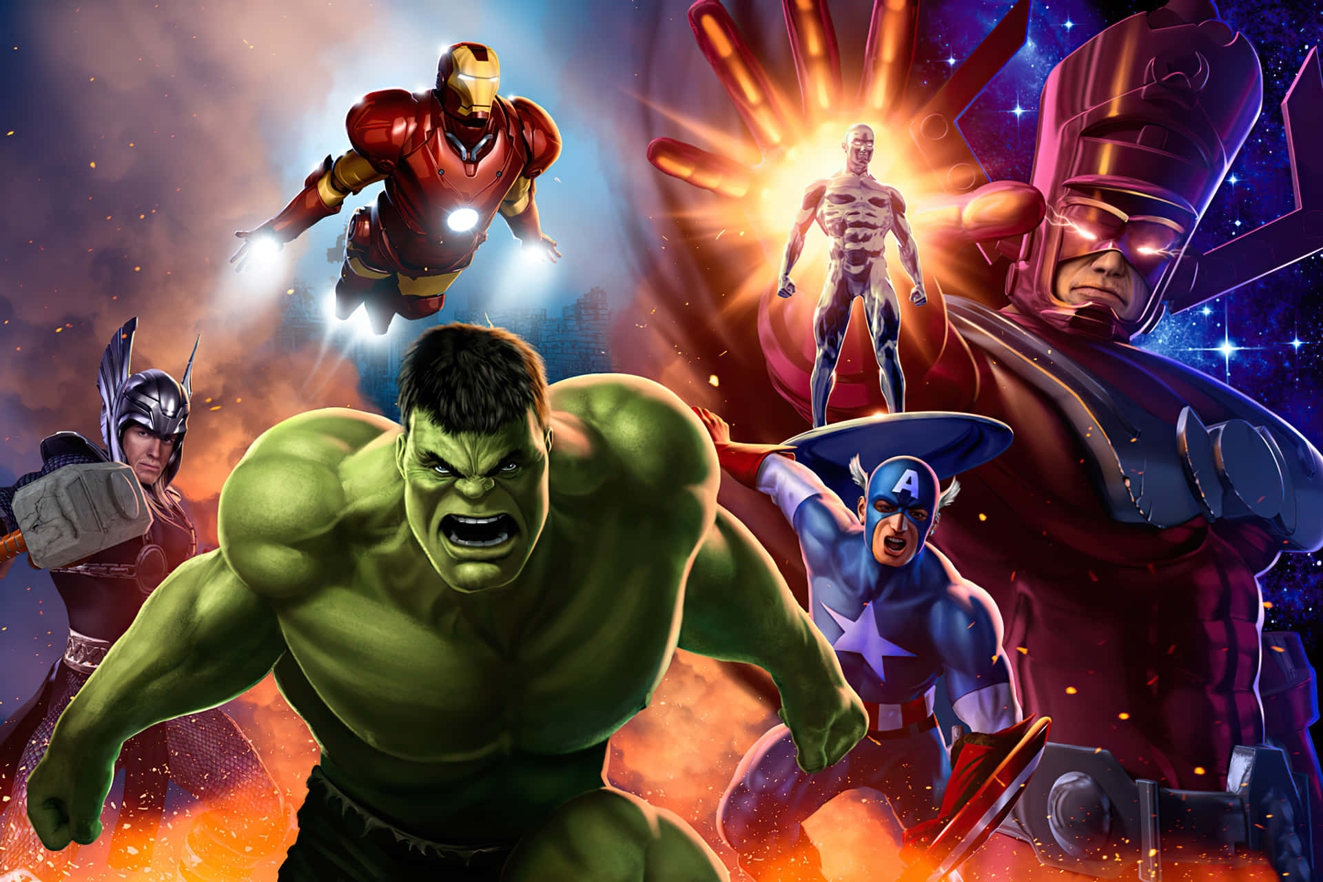 Marvel Avengers Epic Showdown4 K Background