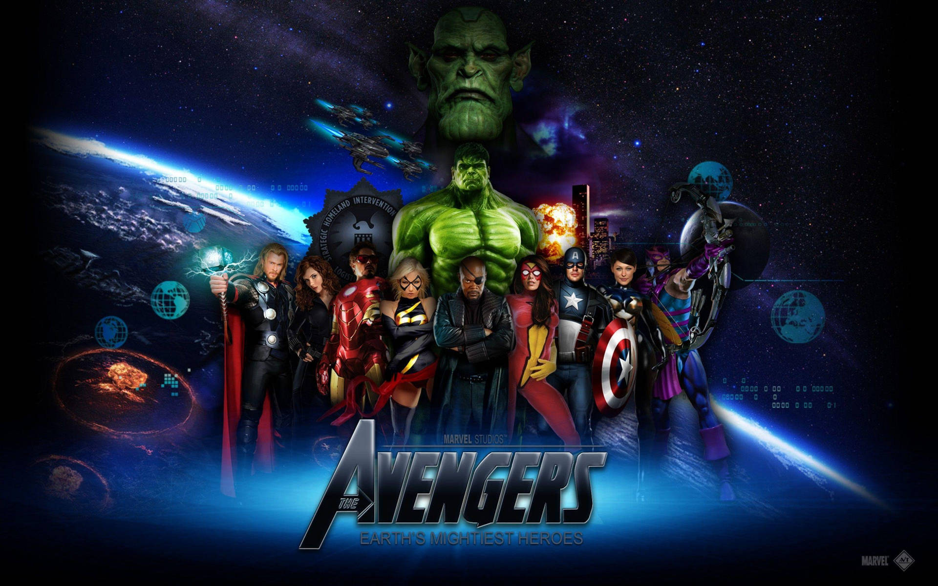 Marvel Avengers Infinity War In Dark Galaxy Background