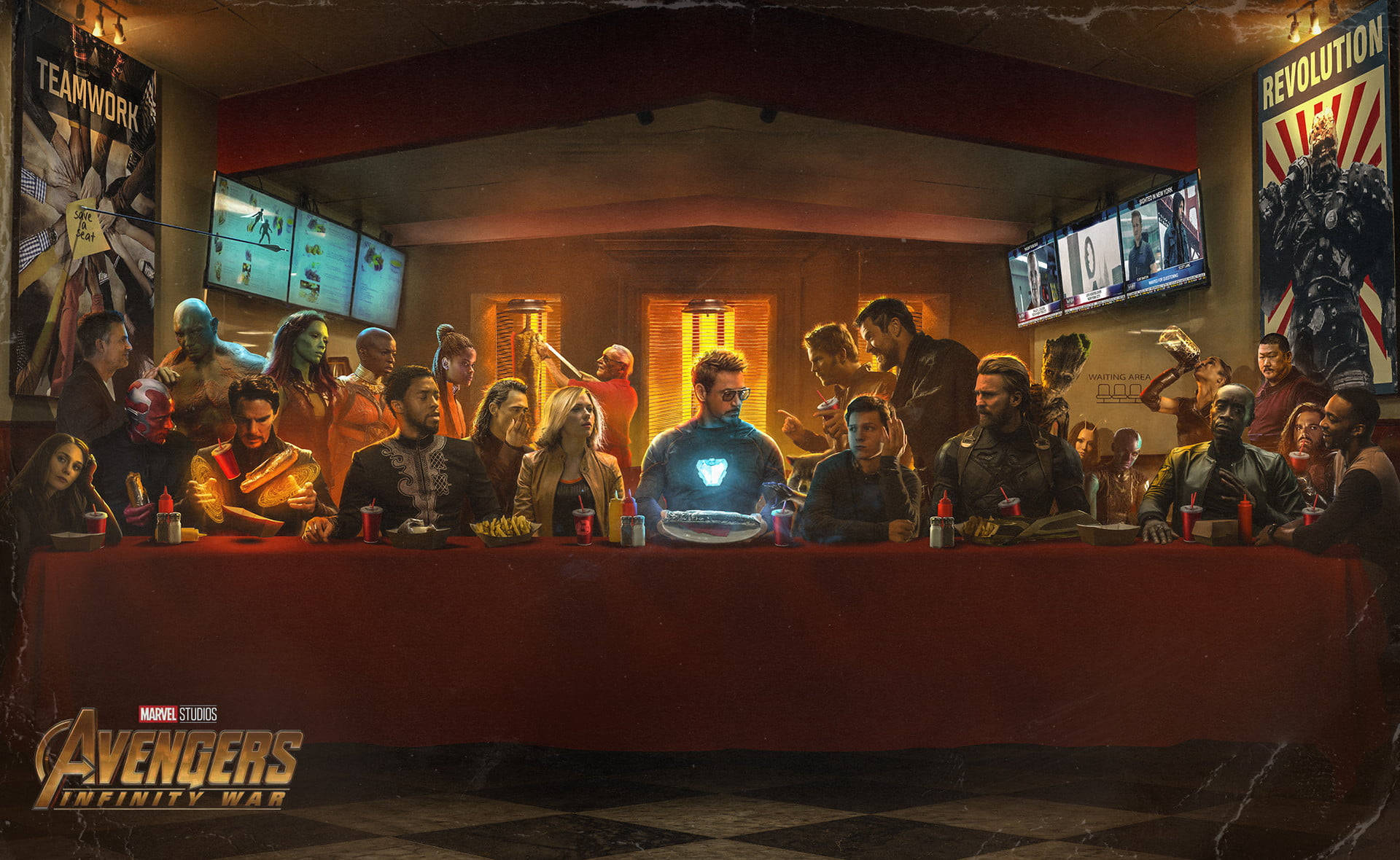 Marvel Avengers Last Supper Background