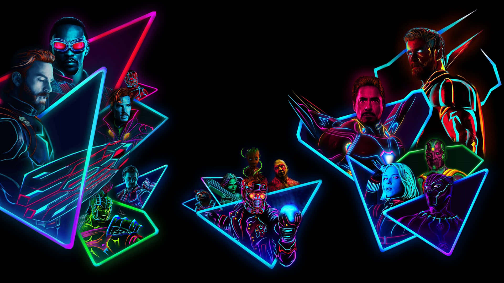 Marvel Avengers Neon Artwork4 K