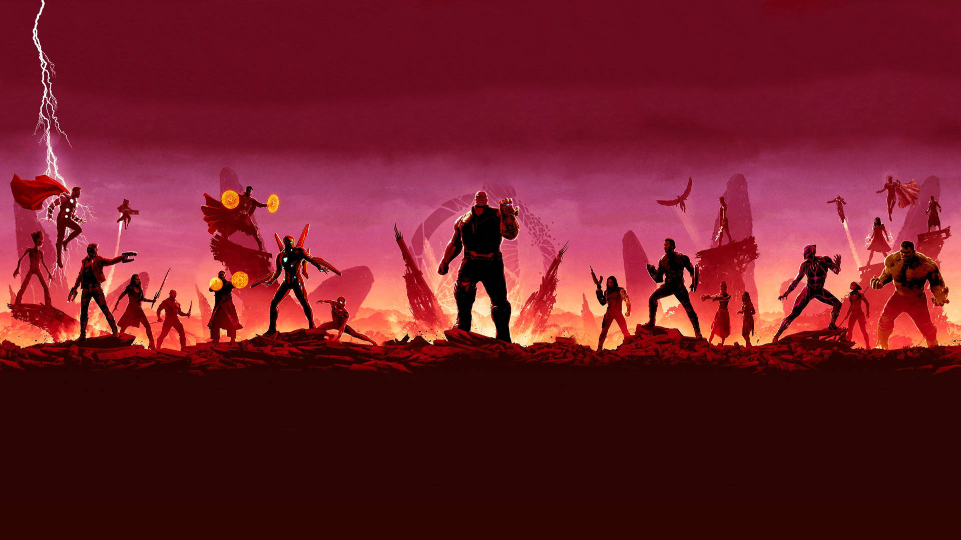 Marvel Avengers Thanos In Infinity War Background