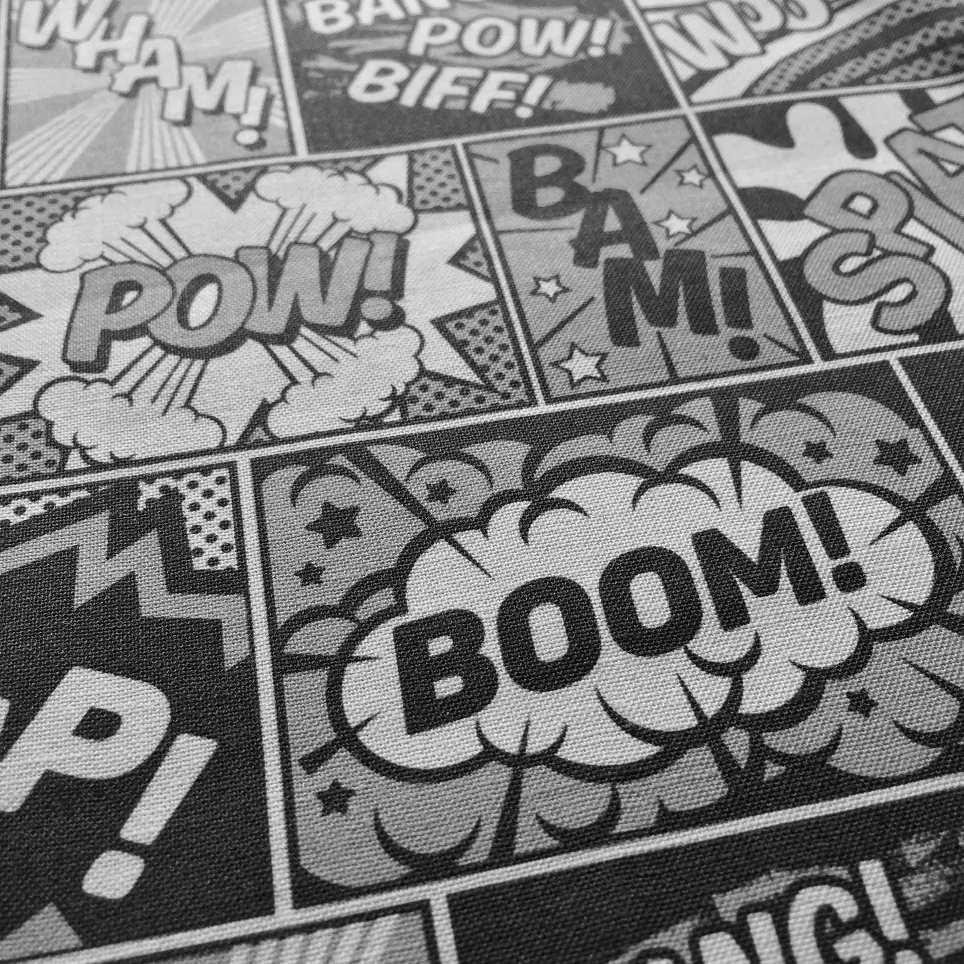 Marvel Black And White Action Bubbles Background