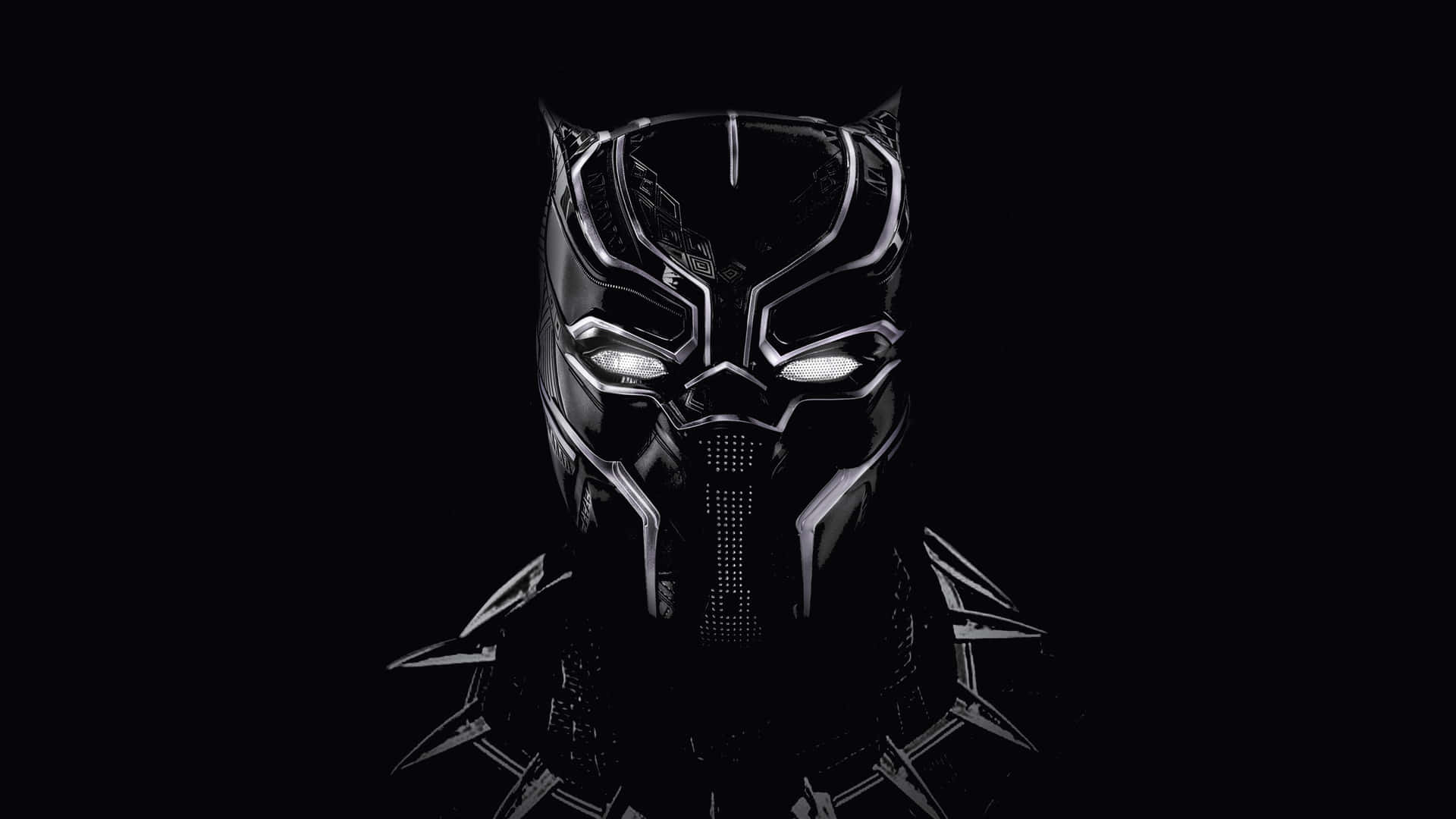 Marvel Black And White Black Panther Mask Background