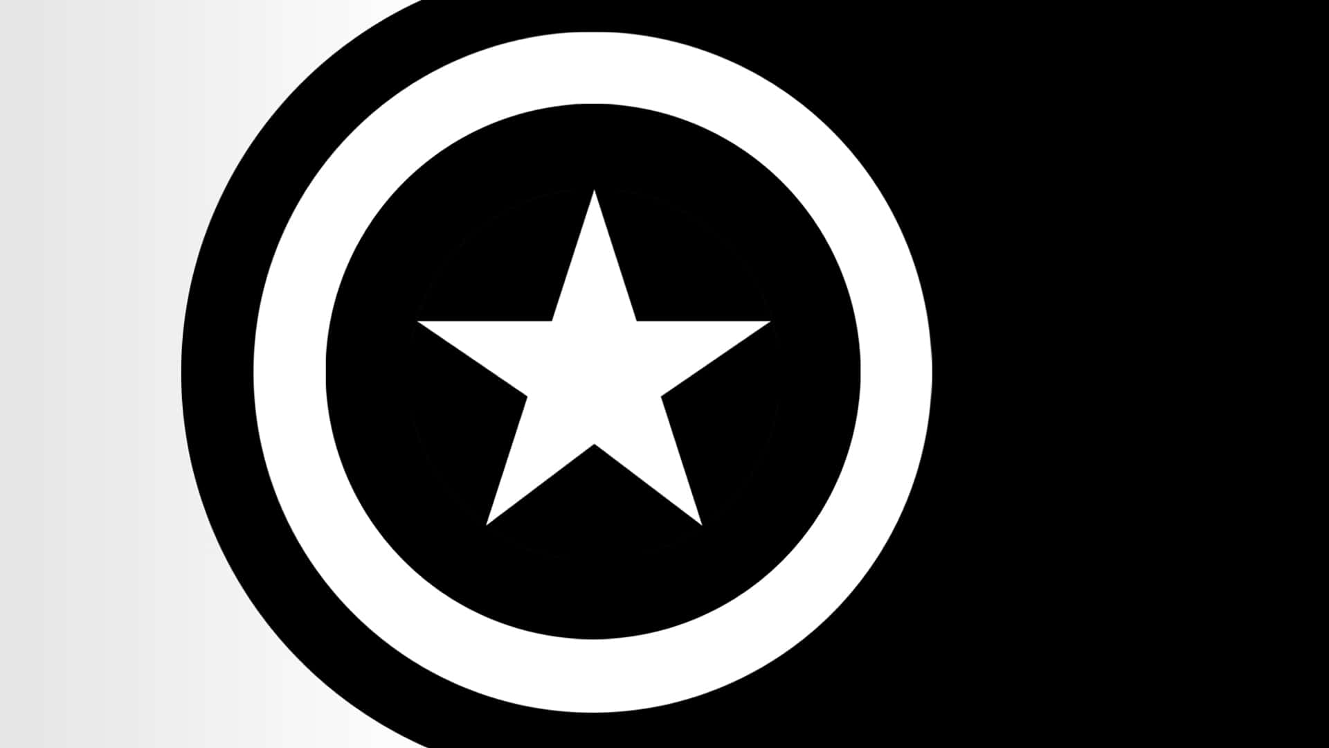 Marvel Black And White Shield With A Star Background