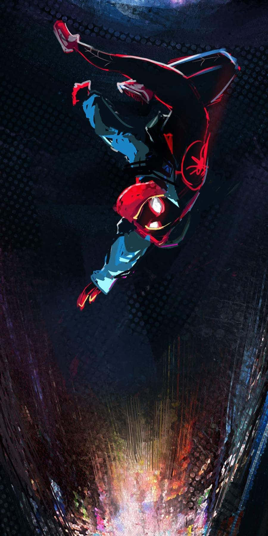Marvel Character Illustration Spider Man Miles Morales Iphone Background