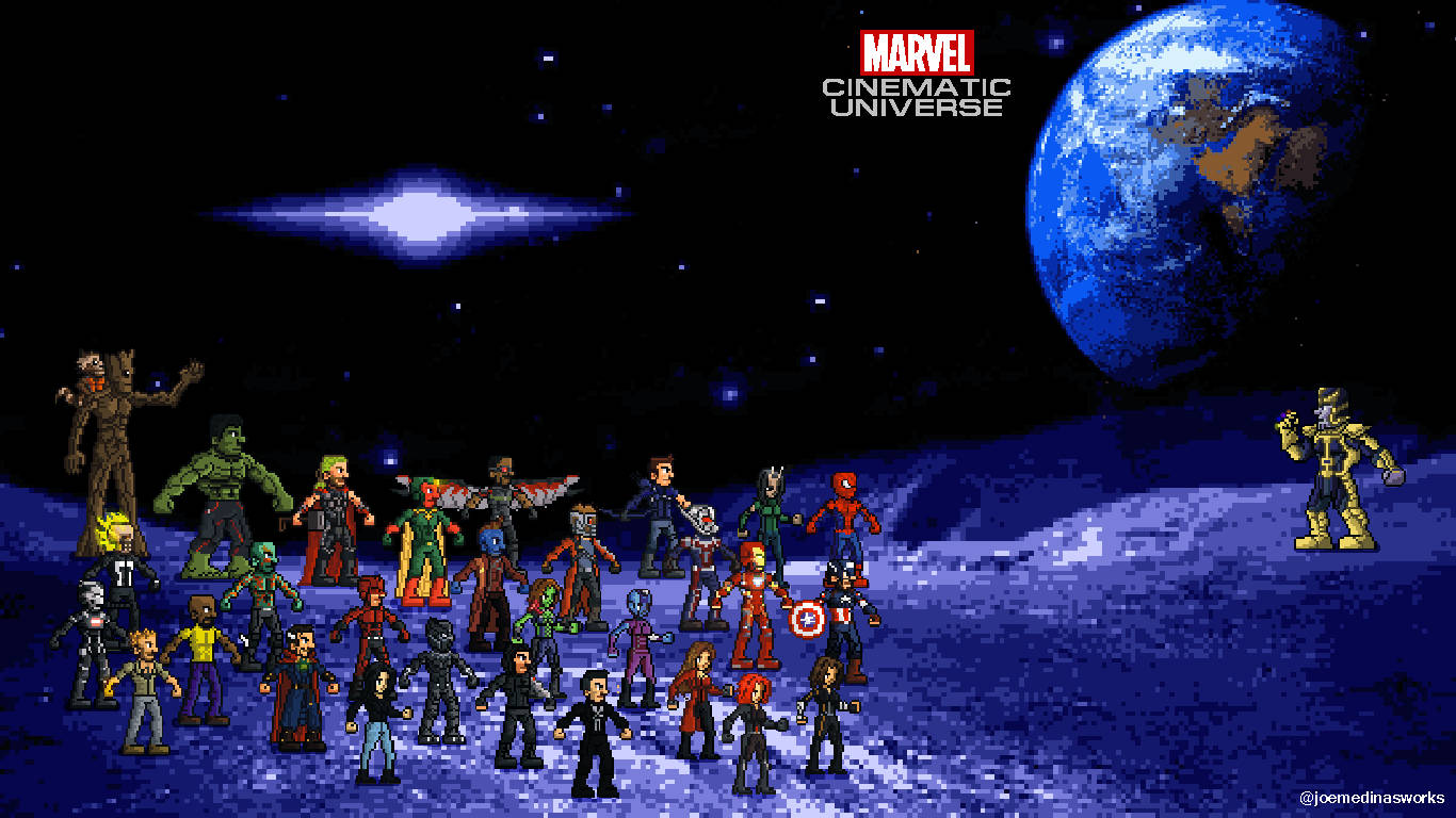 Marvel Cinematic Universe Pixel Art Background