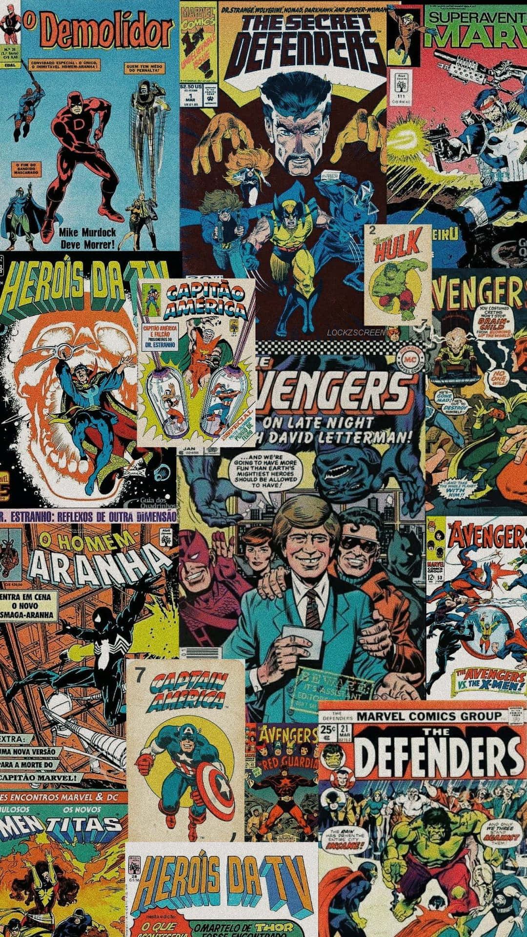 Marvel Comic Book Different Covers Background