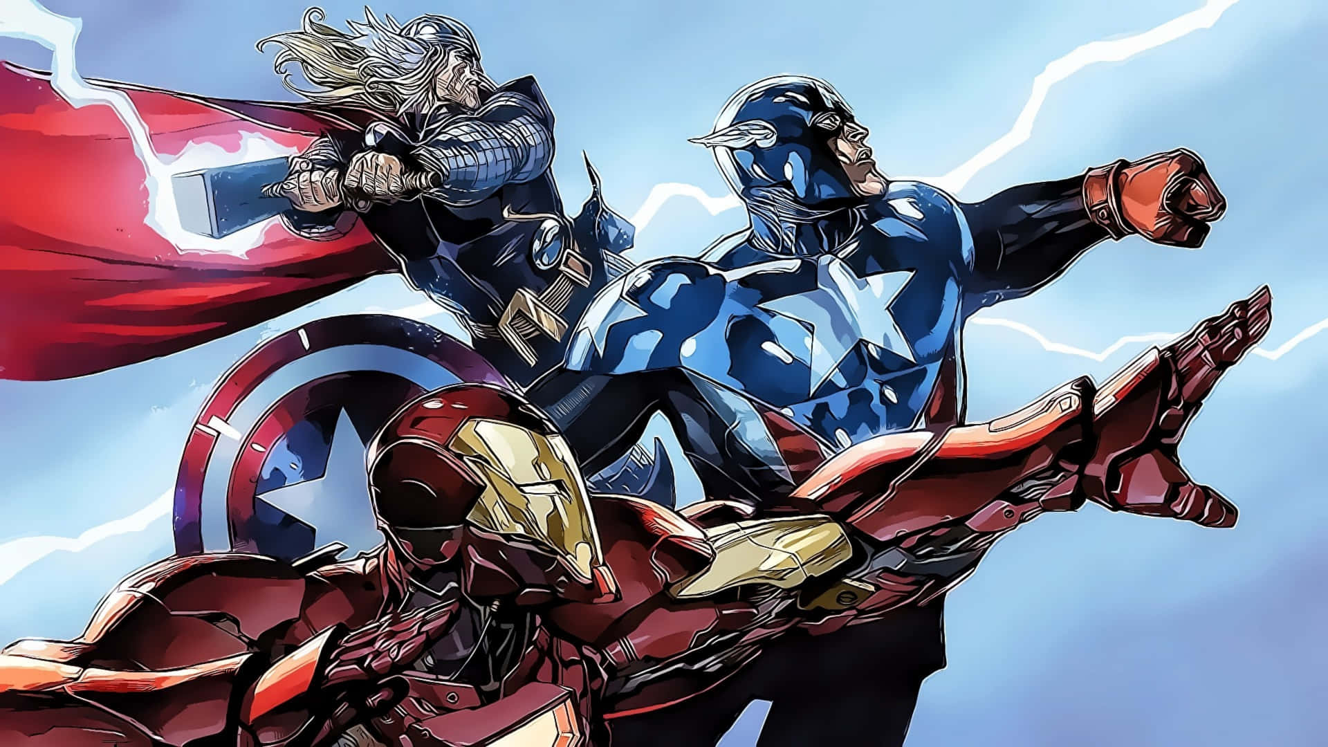 Marvel Comics 2560x1440 Big Three Heroes Background