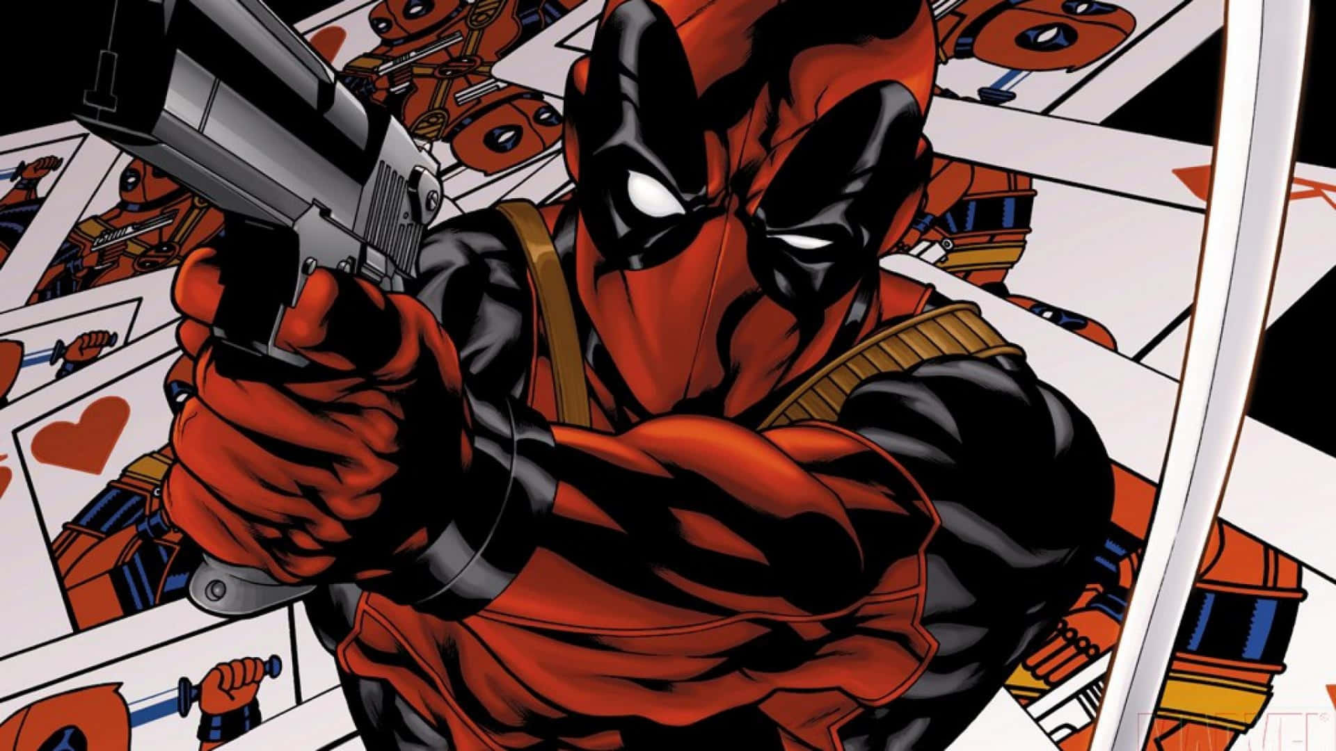 Marvel Comics 2560x1440 Deadpool With A Gun Background