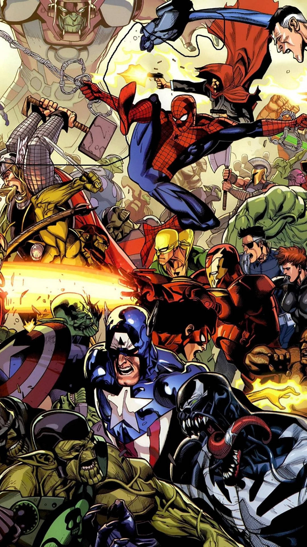 Marvel Comics Characters In A Battle