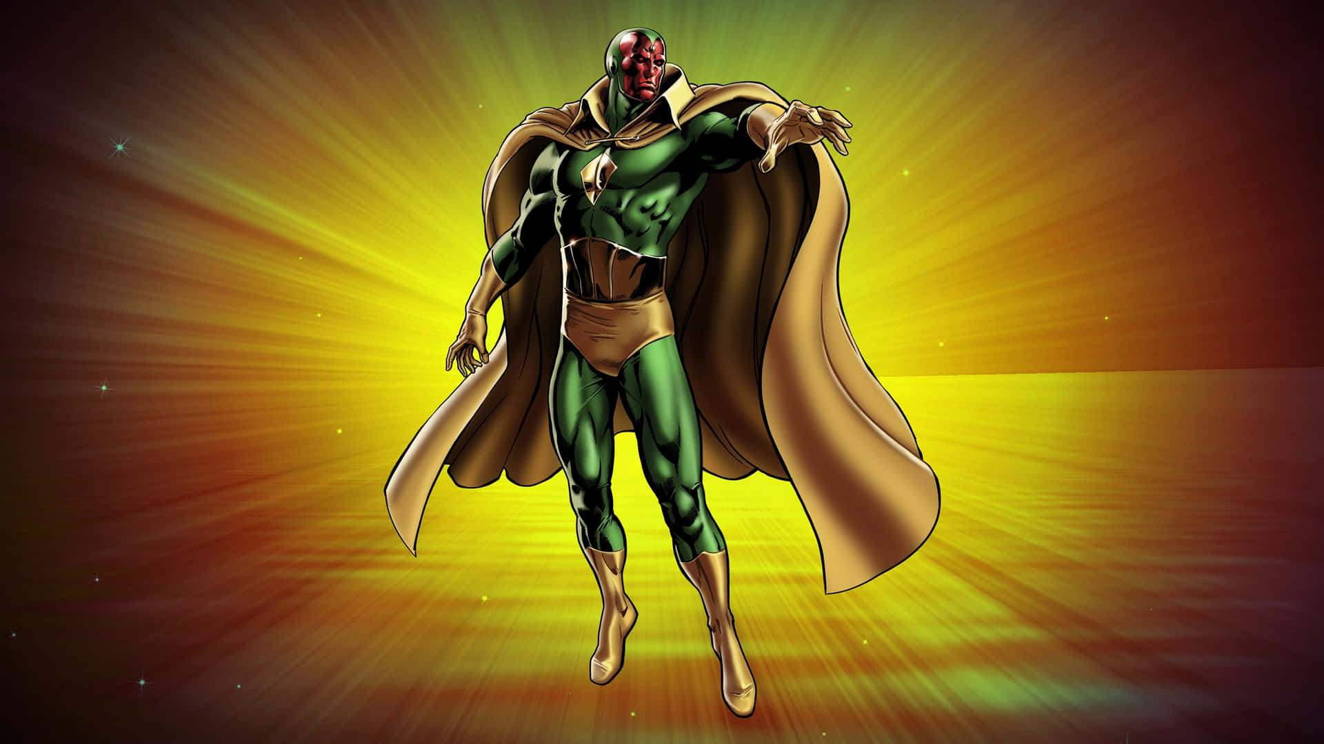 Marvel Comics With Vision Avengers Background