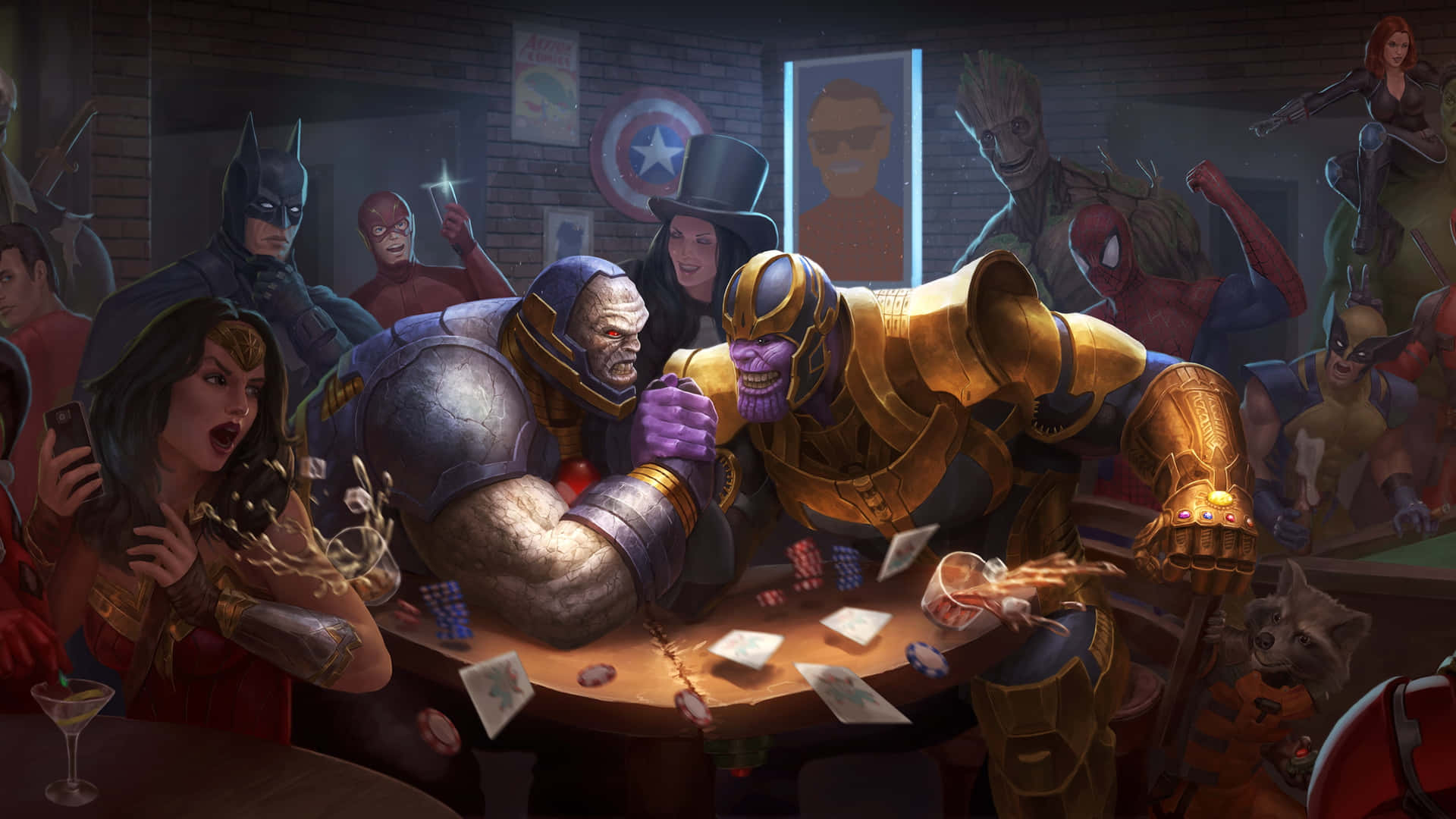 Marvel_ D C_ Arm_ Wrestling_ Showdown Background