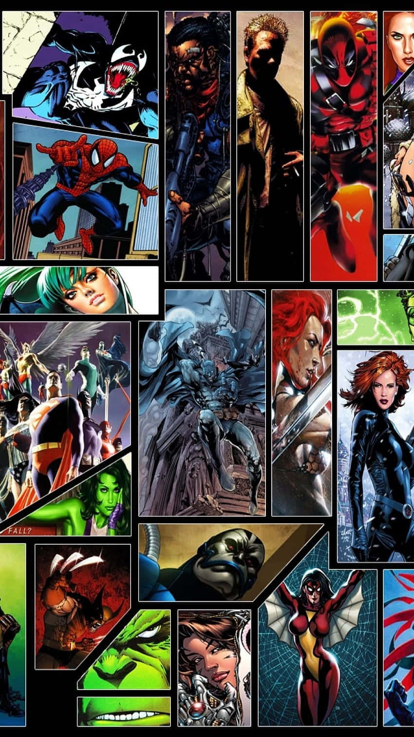 Marvel_ D C_ Collage_of_ Heroes_and_ Villains Background