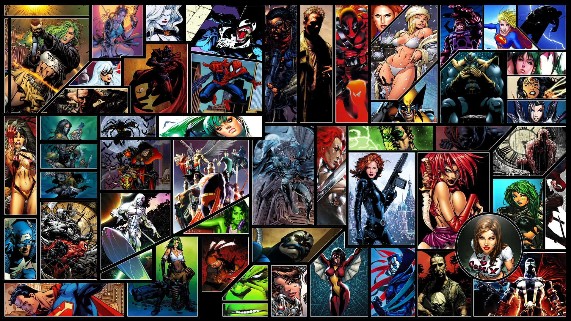 Marvel_ D C_ Crossover_ Collage Background