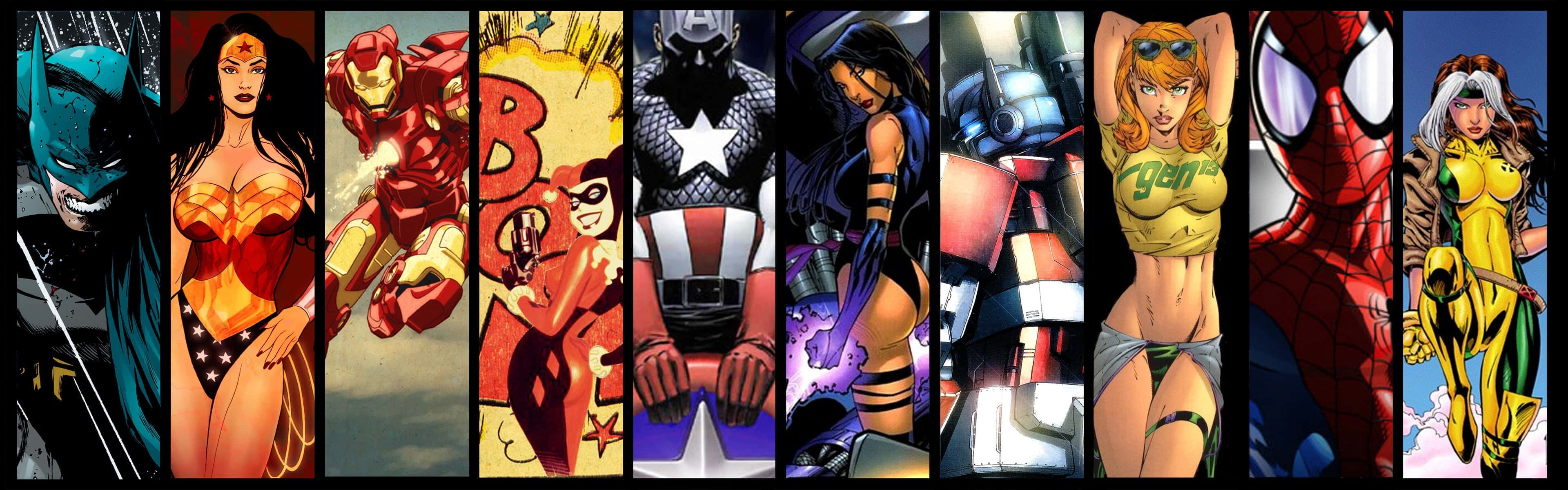 Marvel_ D C_ Heroes_ Collage Background