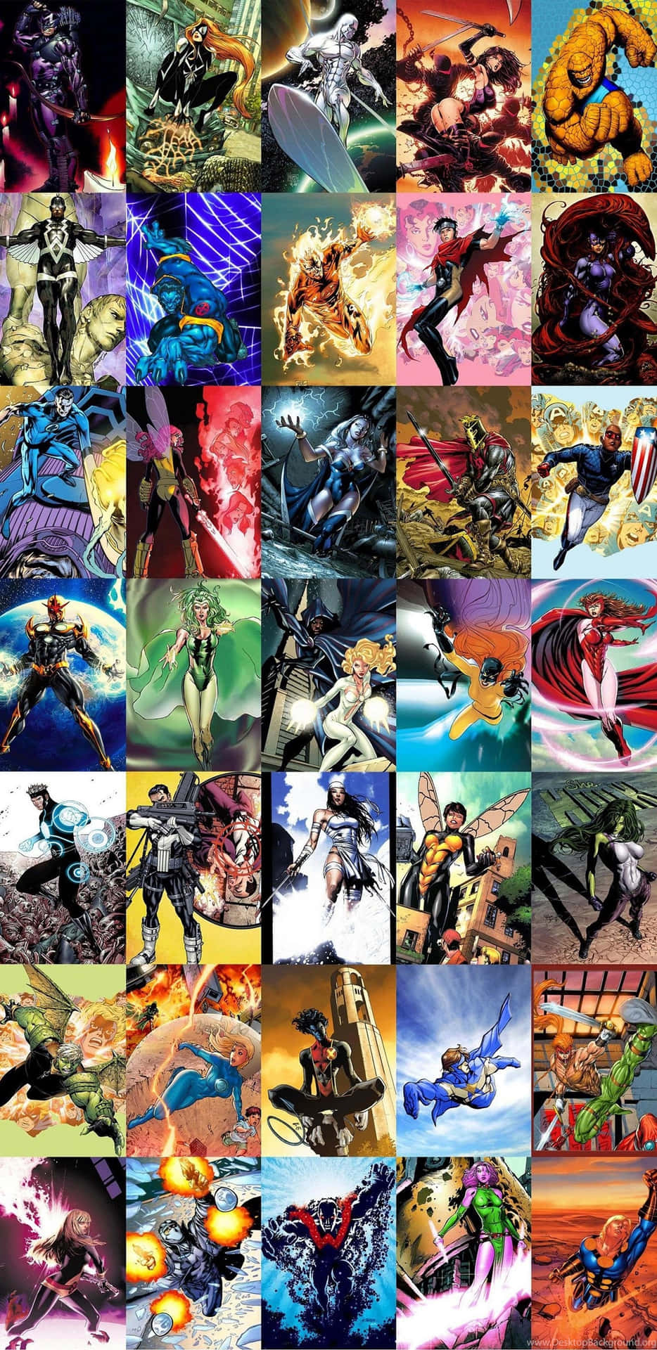 Marvel_ D C_ Heroes_ Collage Background