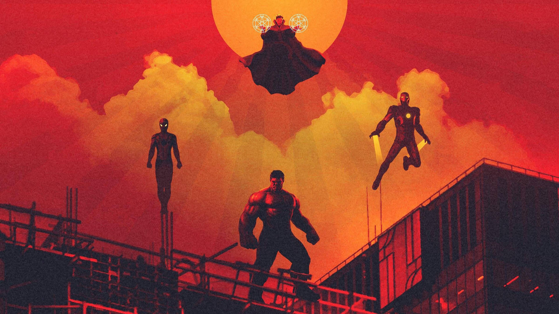 Marvel Desktop Red Sky Background