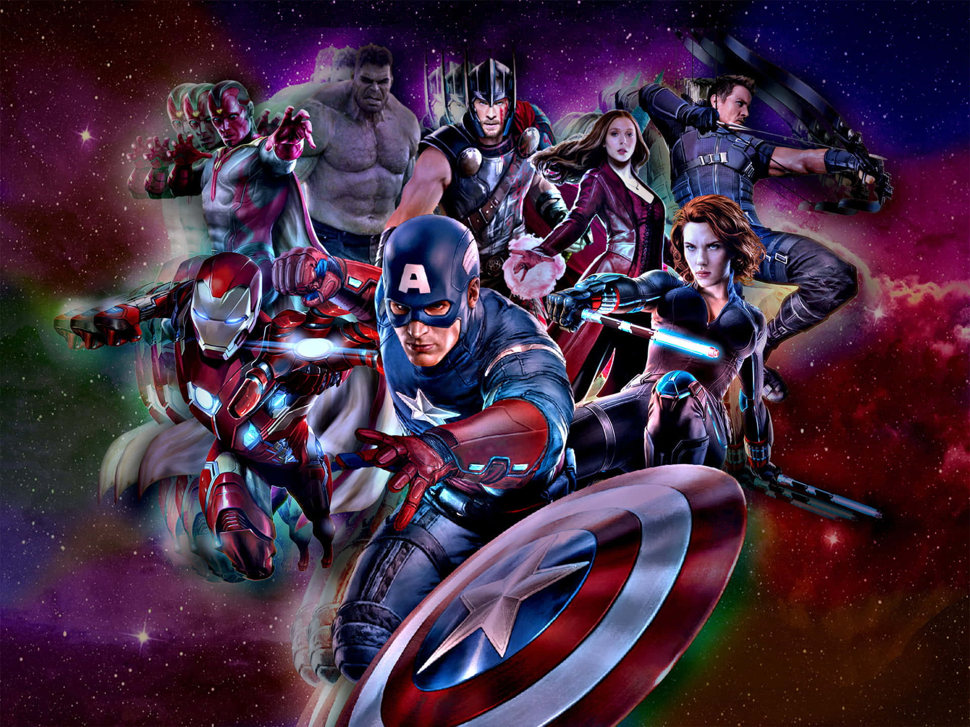Marvel Dope Avengers Glitch Poster Background