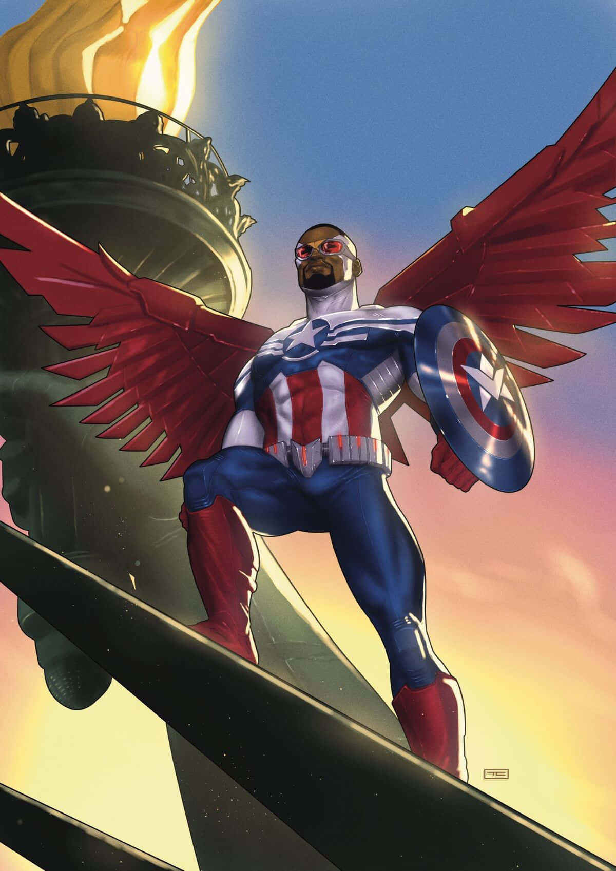 Marvel Falcon Logo Captain America Suit Background