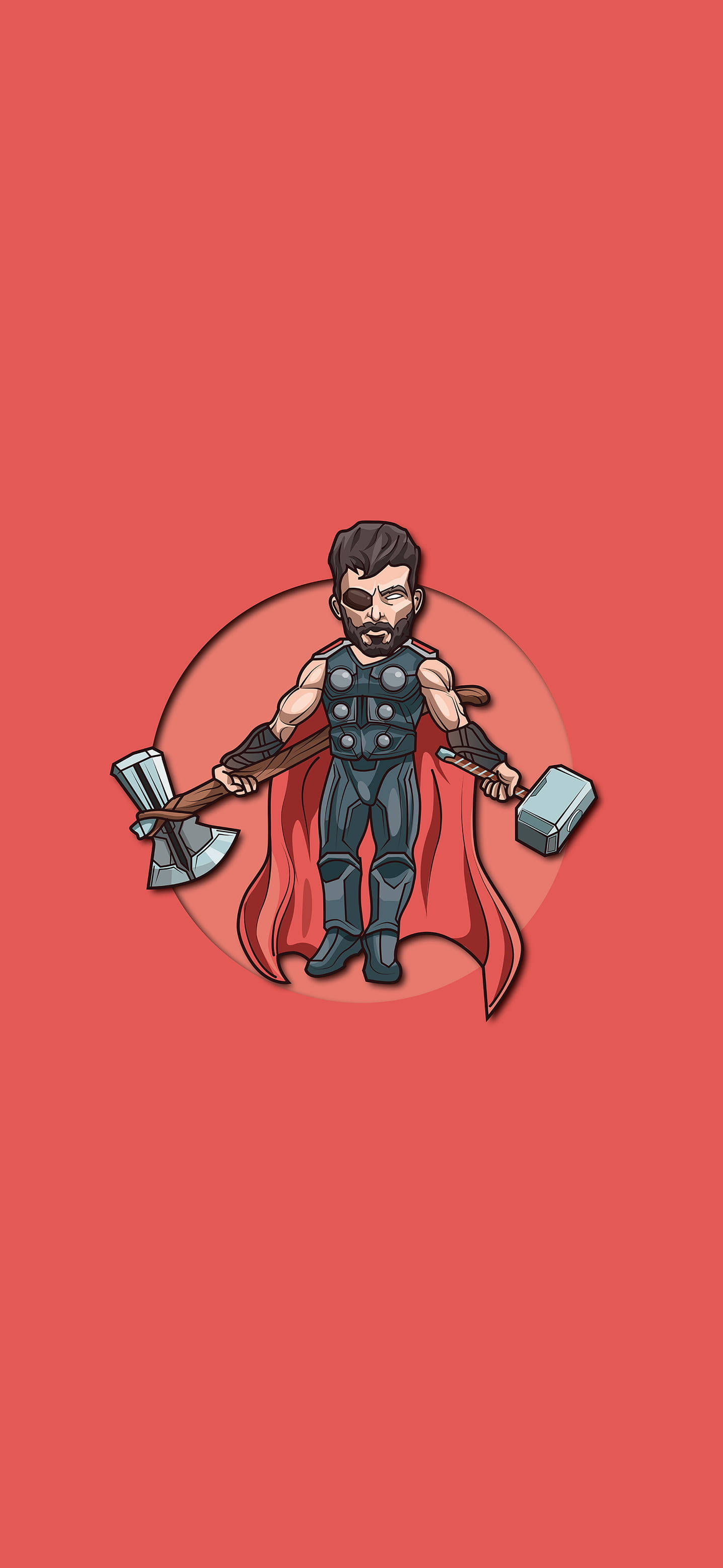 Marvel Hero Thor Stormbreaker And Hammer Vector Art Background